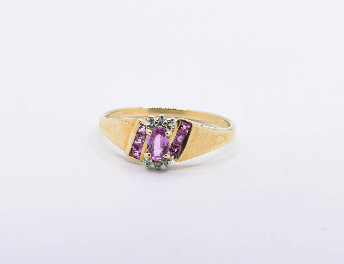14K Pink Sapphire & Diamond Ring (1 of 1)