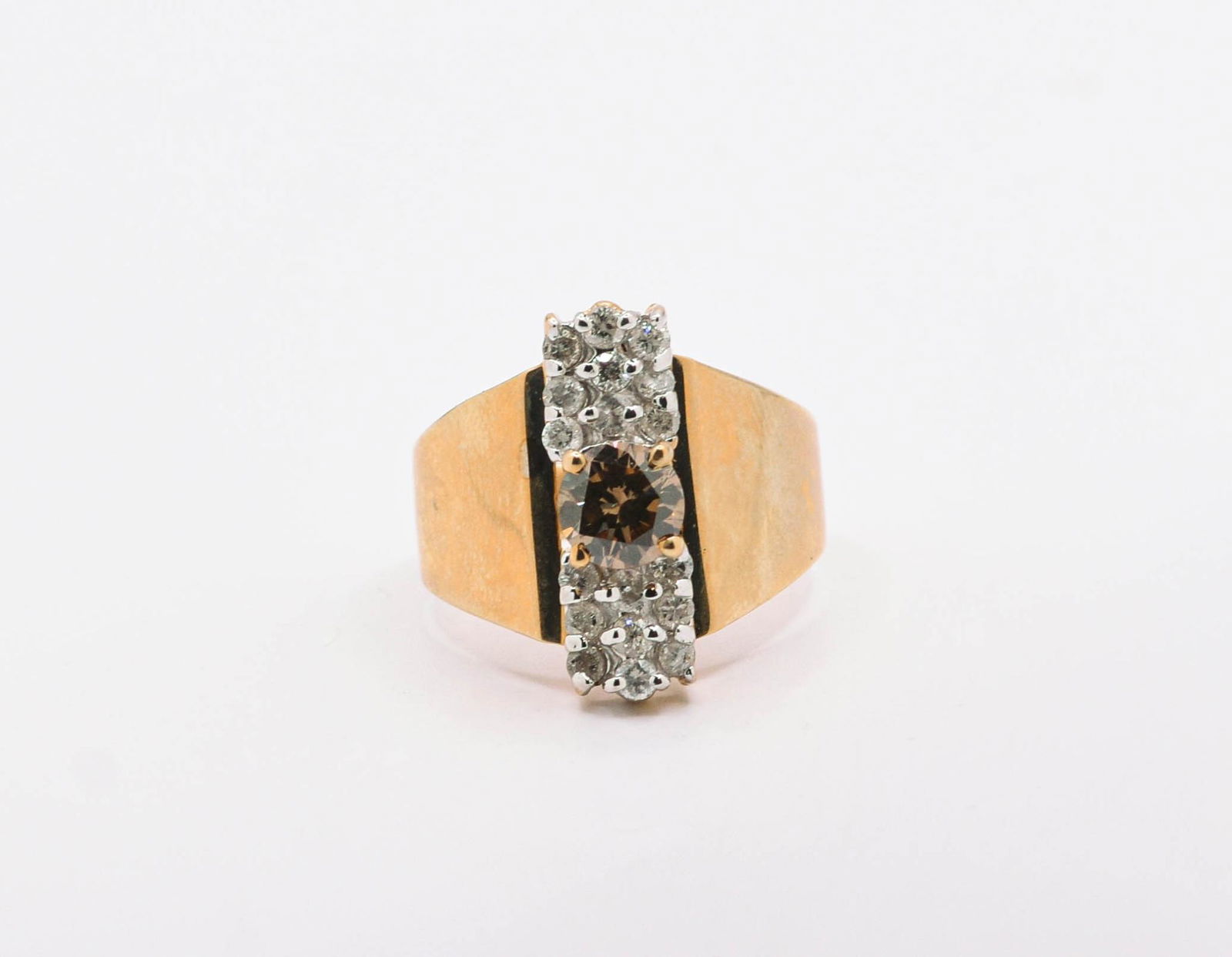 14K Champagne & White Diamond Ring (1 of 1)