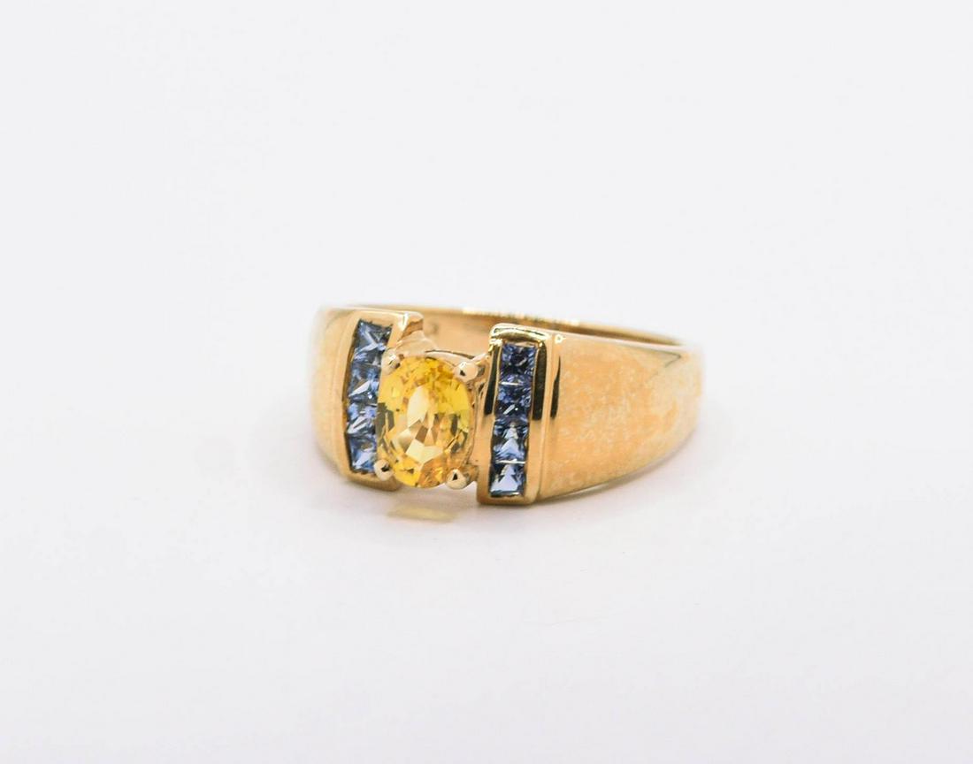 14K Yellow & Blue Ceylon Sapphire Ring (1 of 1)