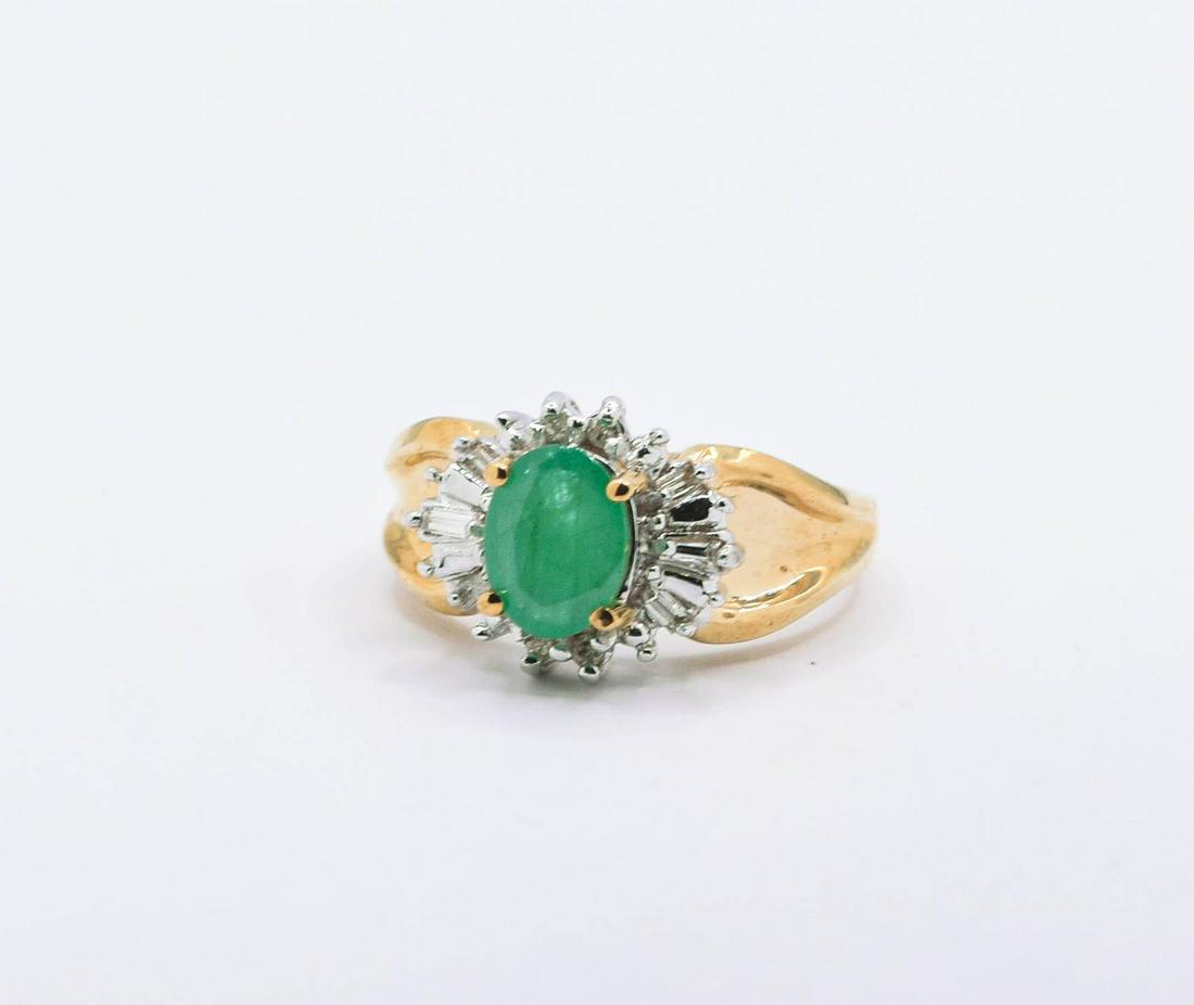 14K Emerald & Diamond Ring (1 of 1)