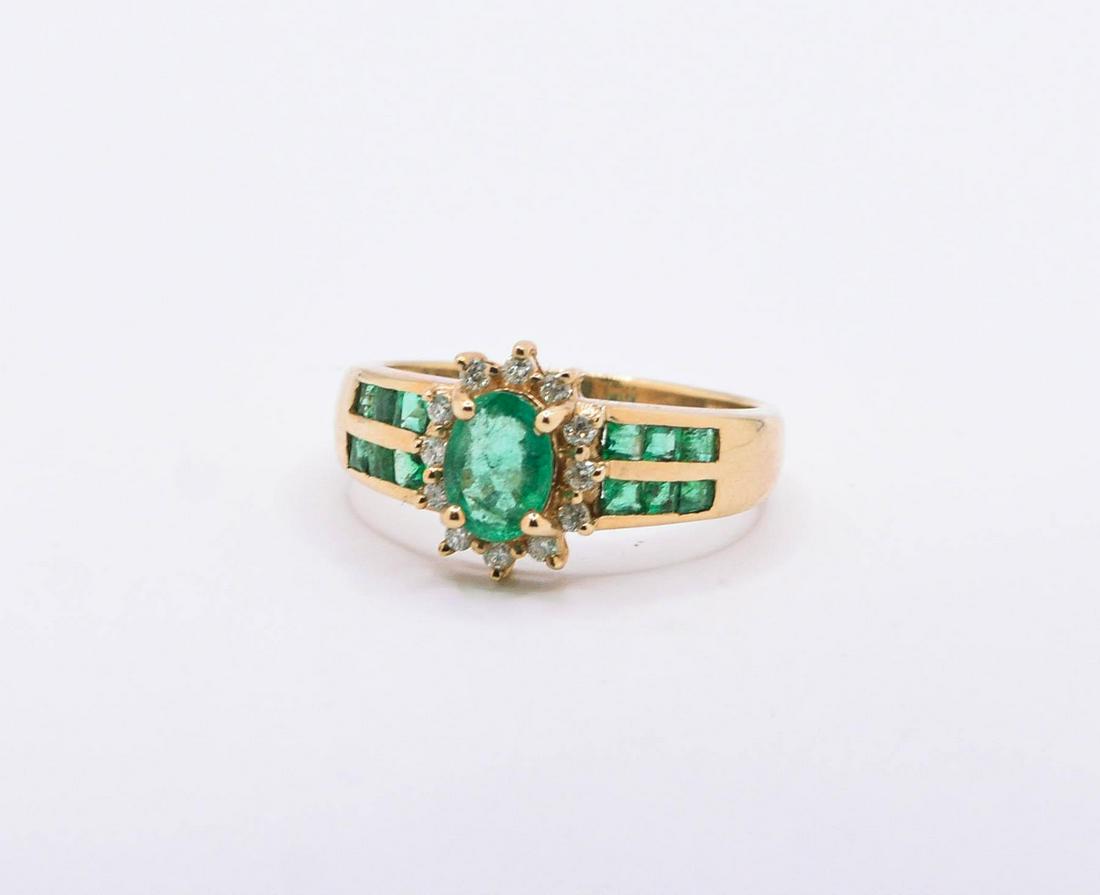 14K Emerald & White Topaz Ring (1 of 1)