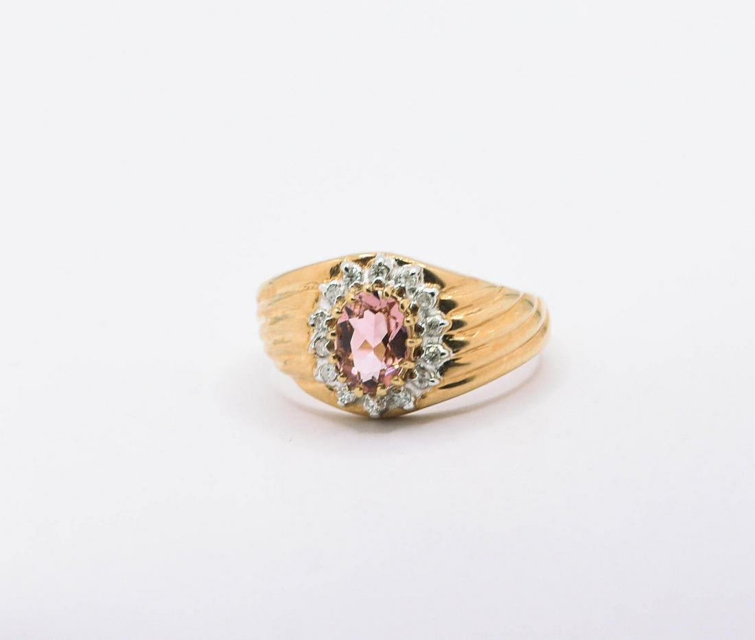 14K Pink Tourmaline & Diamond Ring (1 of 1)