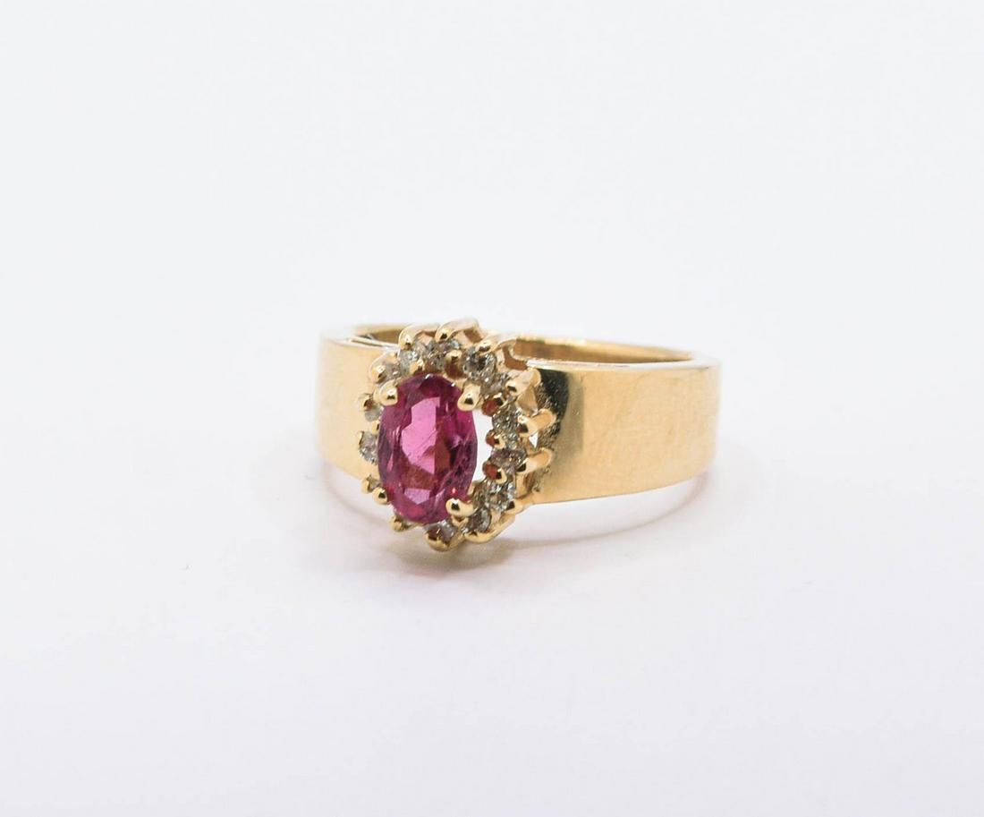 14K Pink Tourmaline & Diamond Ring (1 of 1)