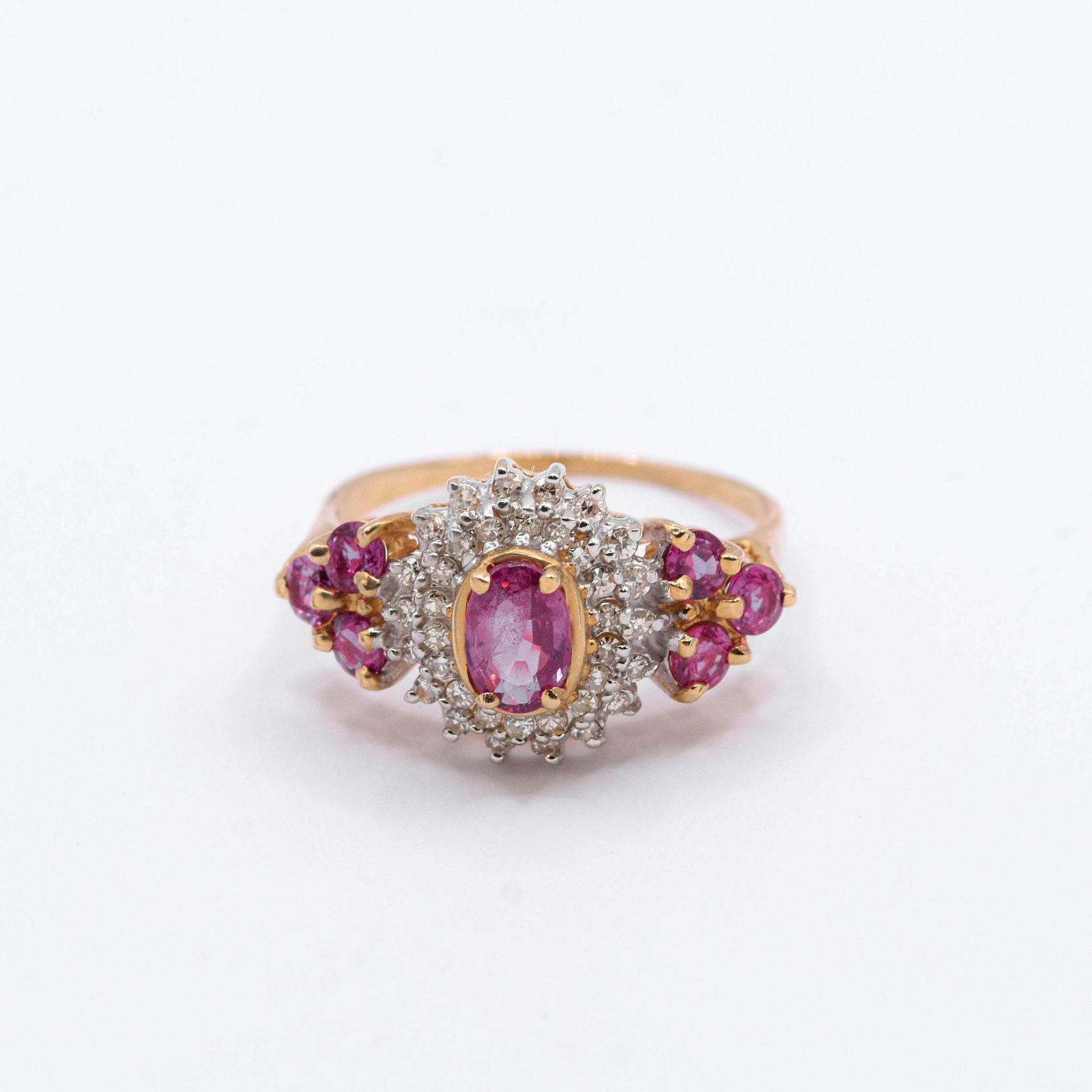 14K Pink & White Sapphire Ring (1 of 2)