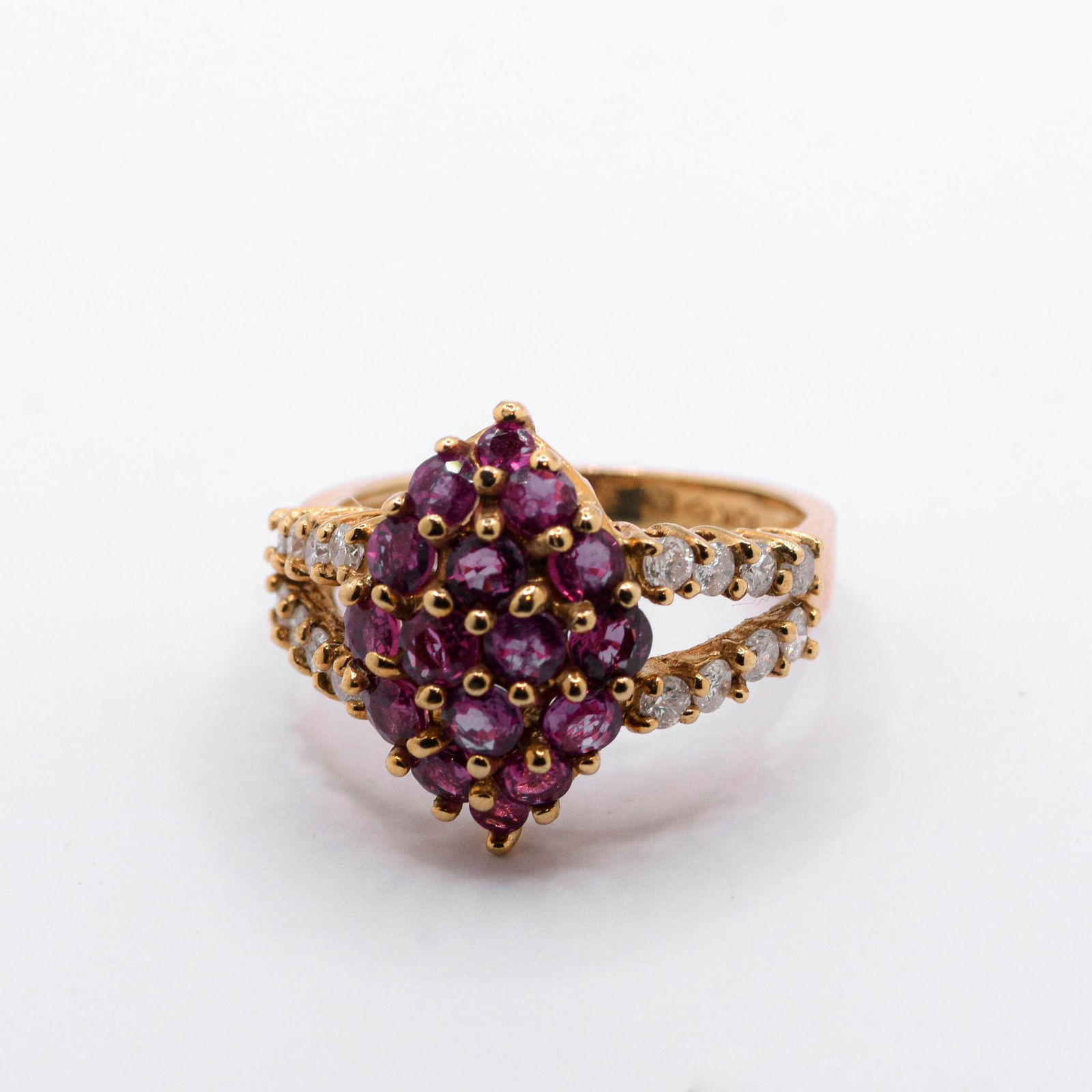 10K Rhodalite Garnet & White Sapphire Ring (1 of 2)