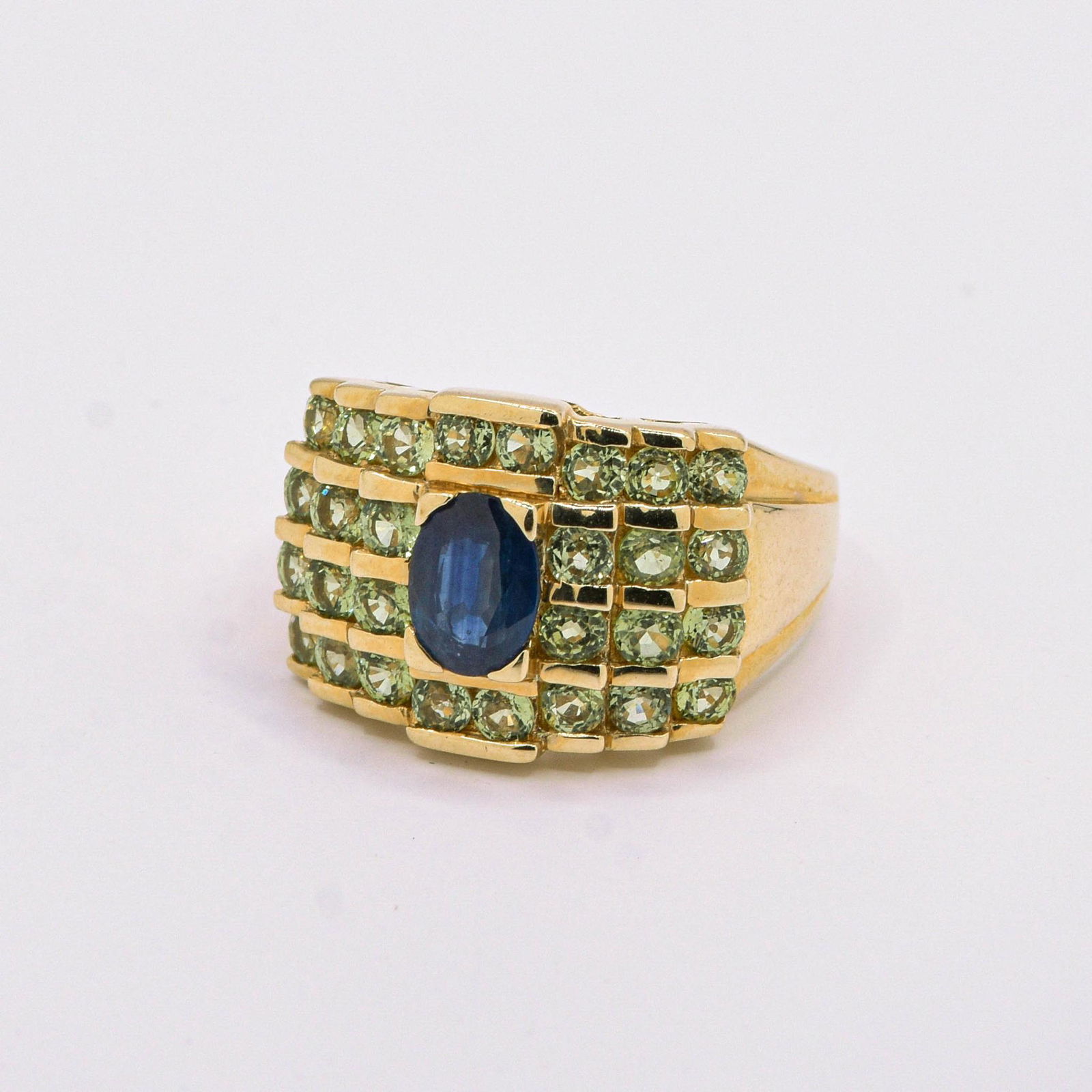 10K Blue & Light Green Sapphire Ring (1 of 1)