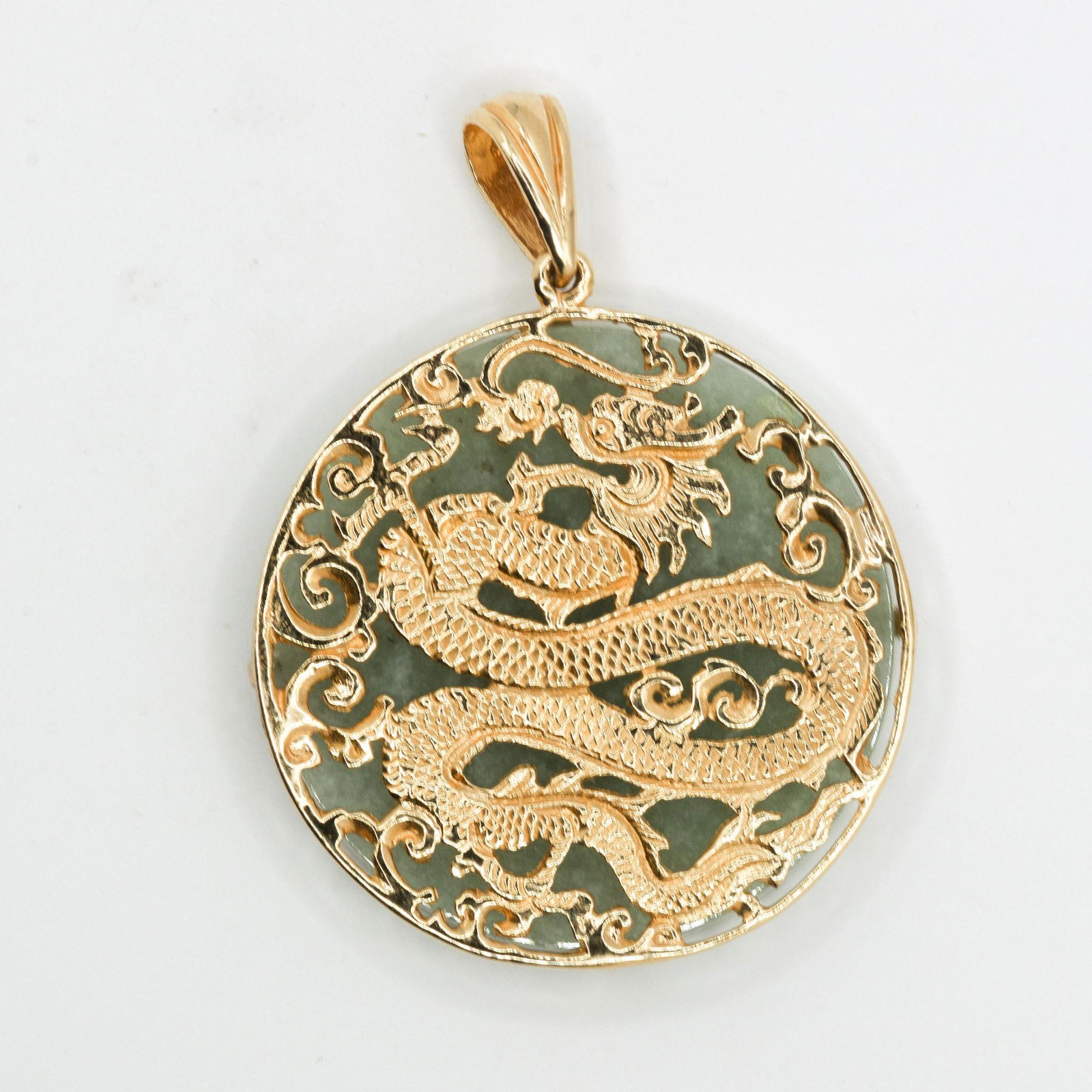 14K Green Jade Pendant (1 of 2)