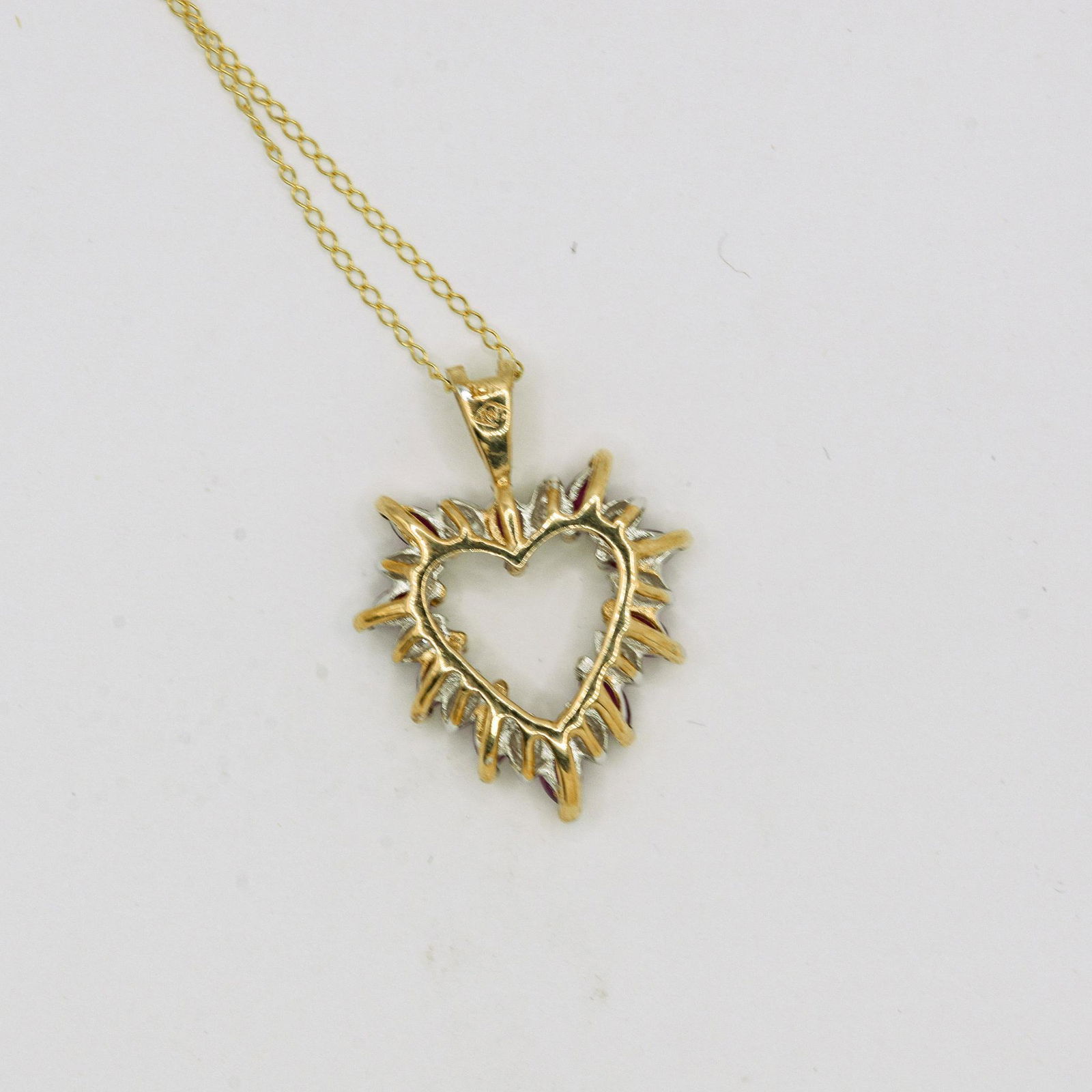 10K Ruby & Diamond Pendant Necklace (1 of 1)