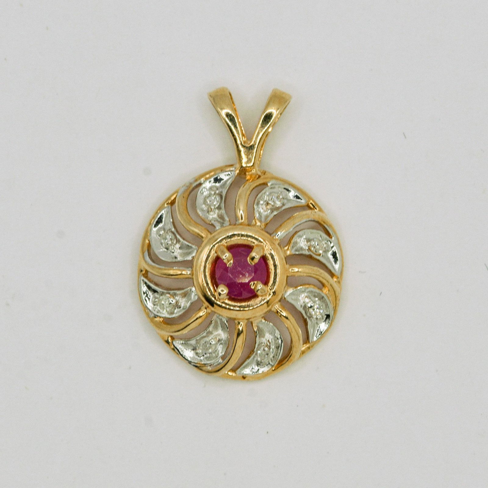 14K Ruby & Diamond Pendant (1 of 1)