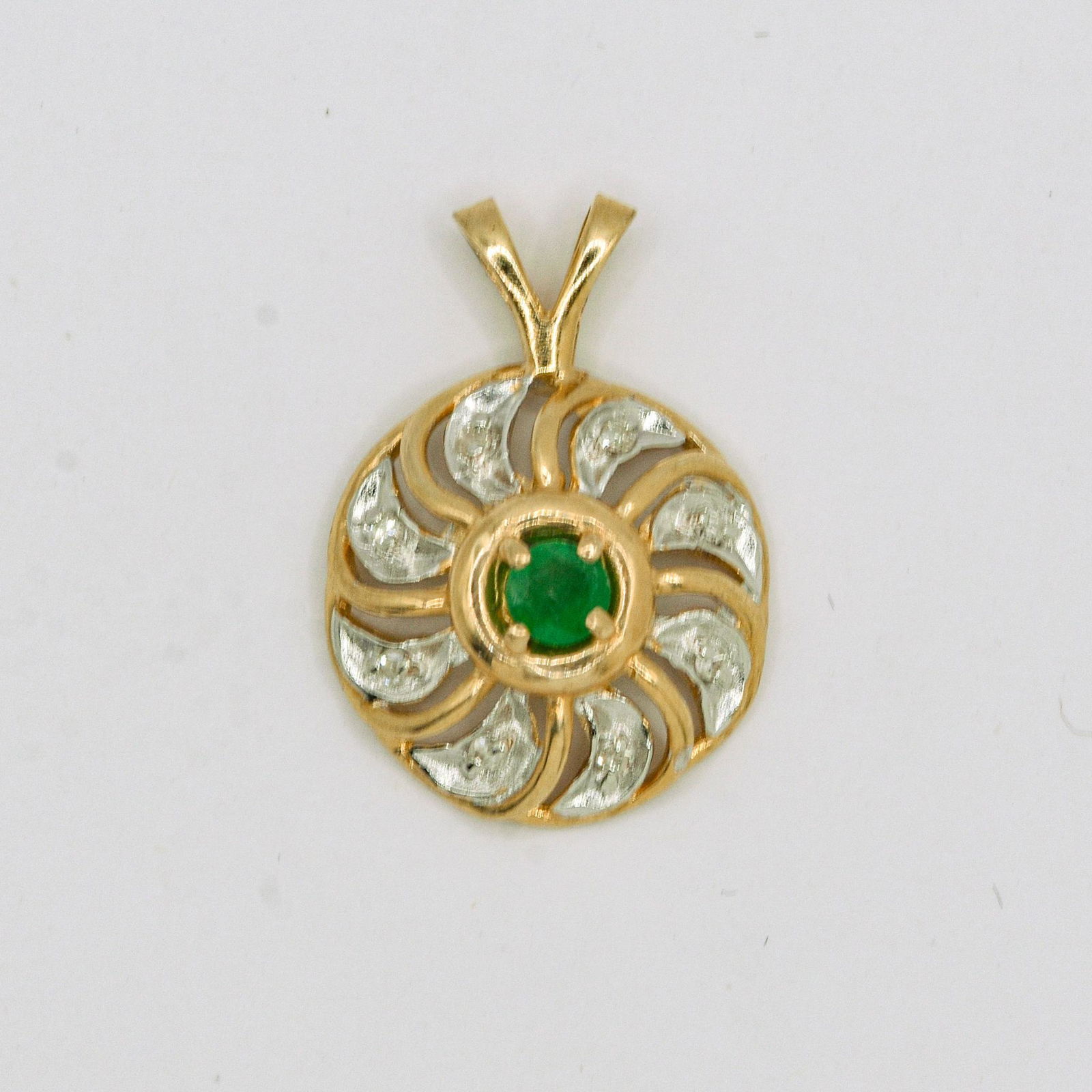 14K Emerald & Diamond Pendant (1 of 1)