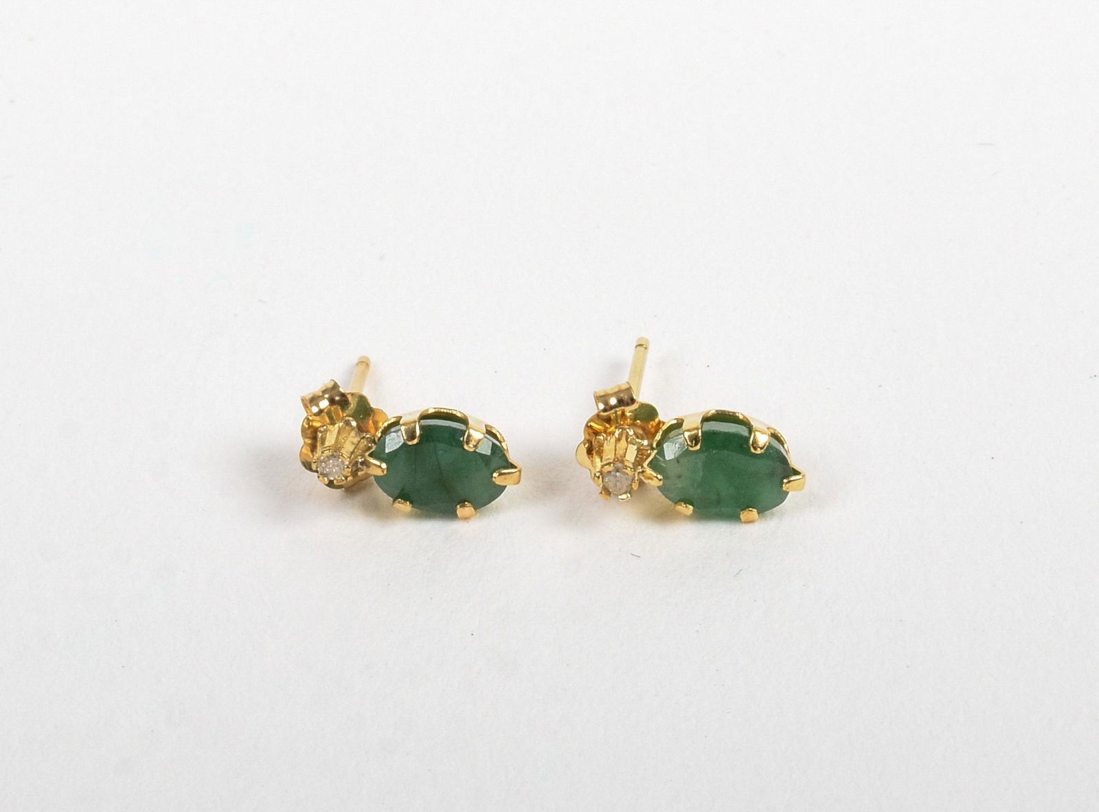 14K Emerald & Diamond Earrings (1 of 2)