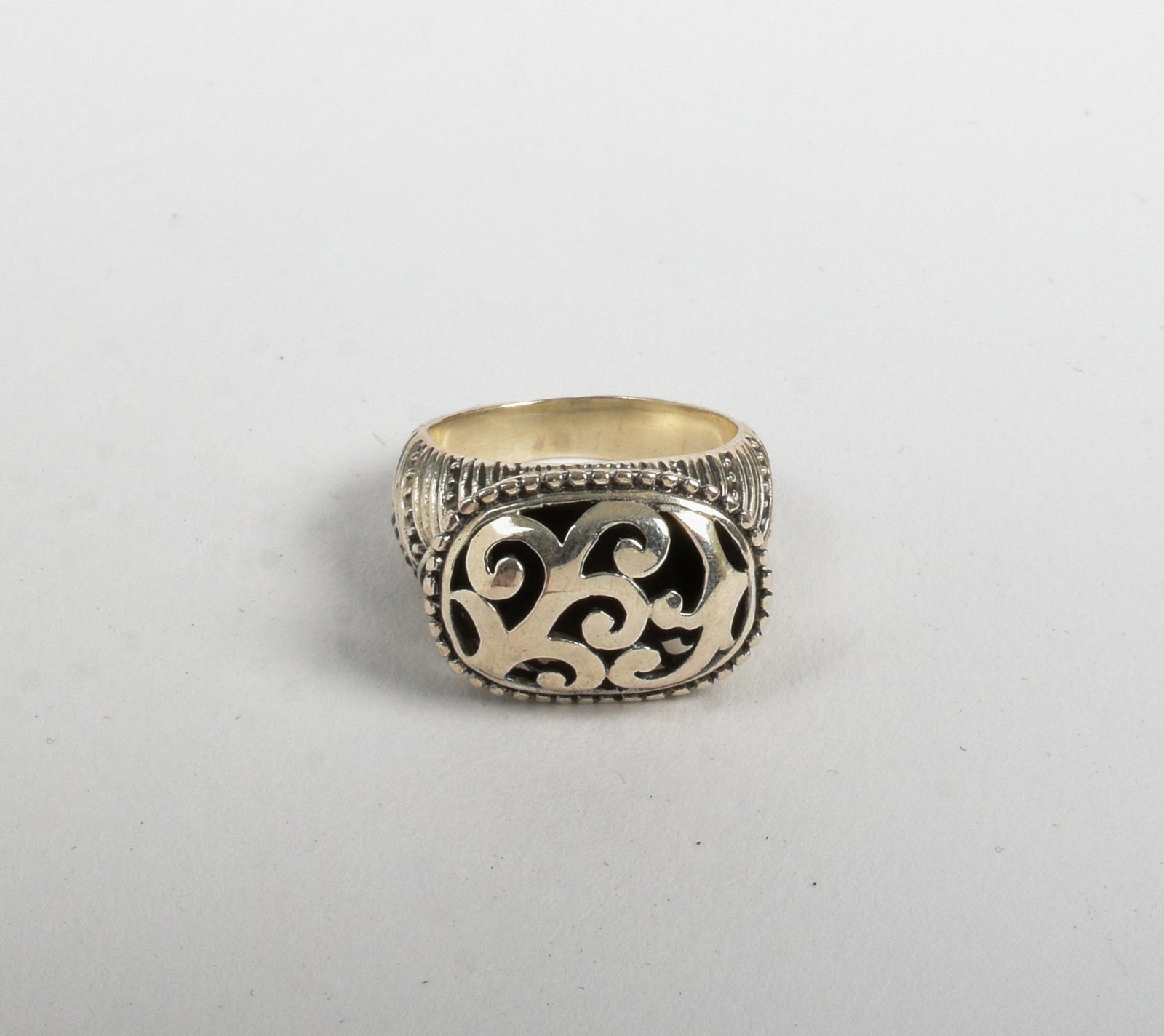 Sterling Silver Scroll Ring: Barse Flowing Scroll Design Ring Size 7, 7.9 grams