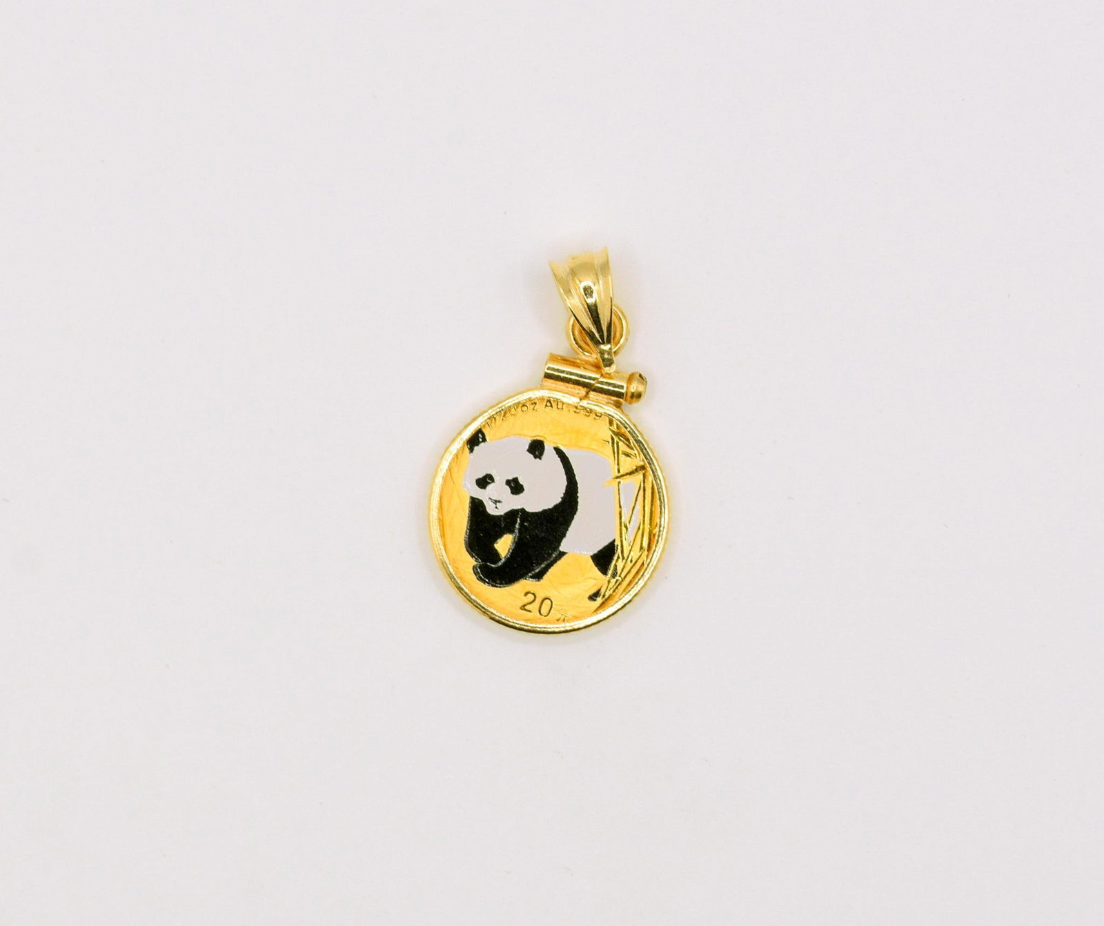 2001 China 20 Yuan Coin: Coin rests in 14K Coin Holder, 2.3 grams