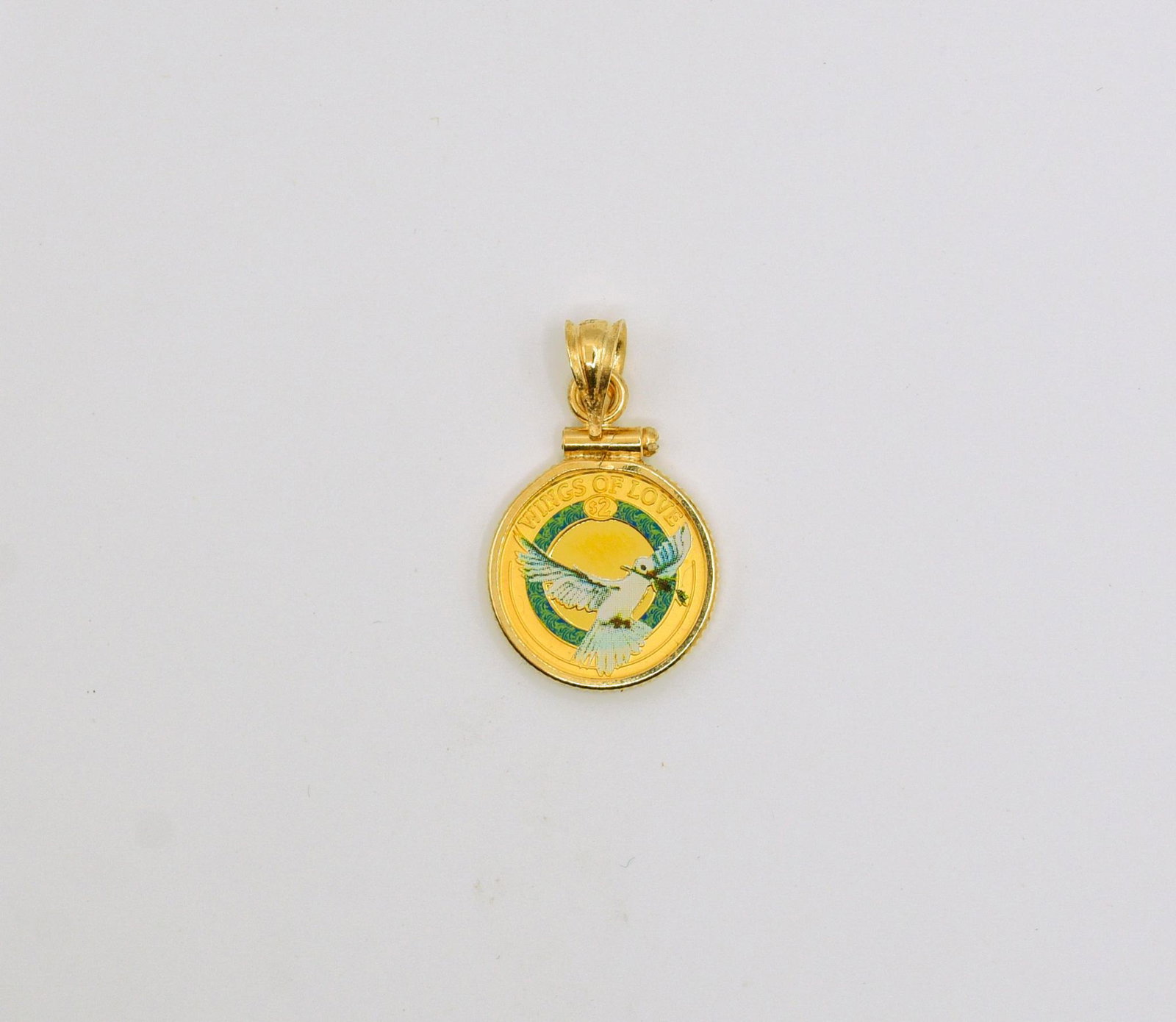 2003 Cook Island "Wings of Love" Coin: Coin rests in 14K Coin Holder, 2.0 grams