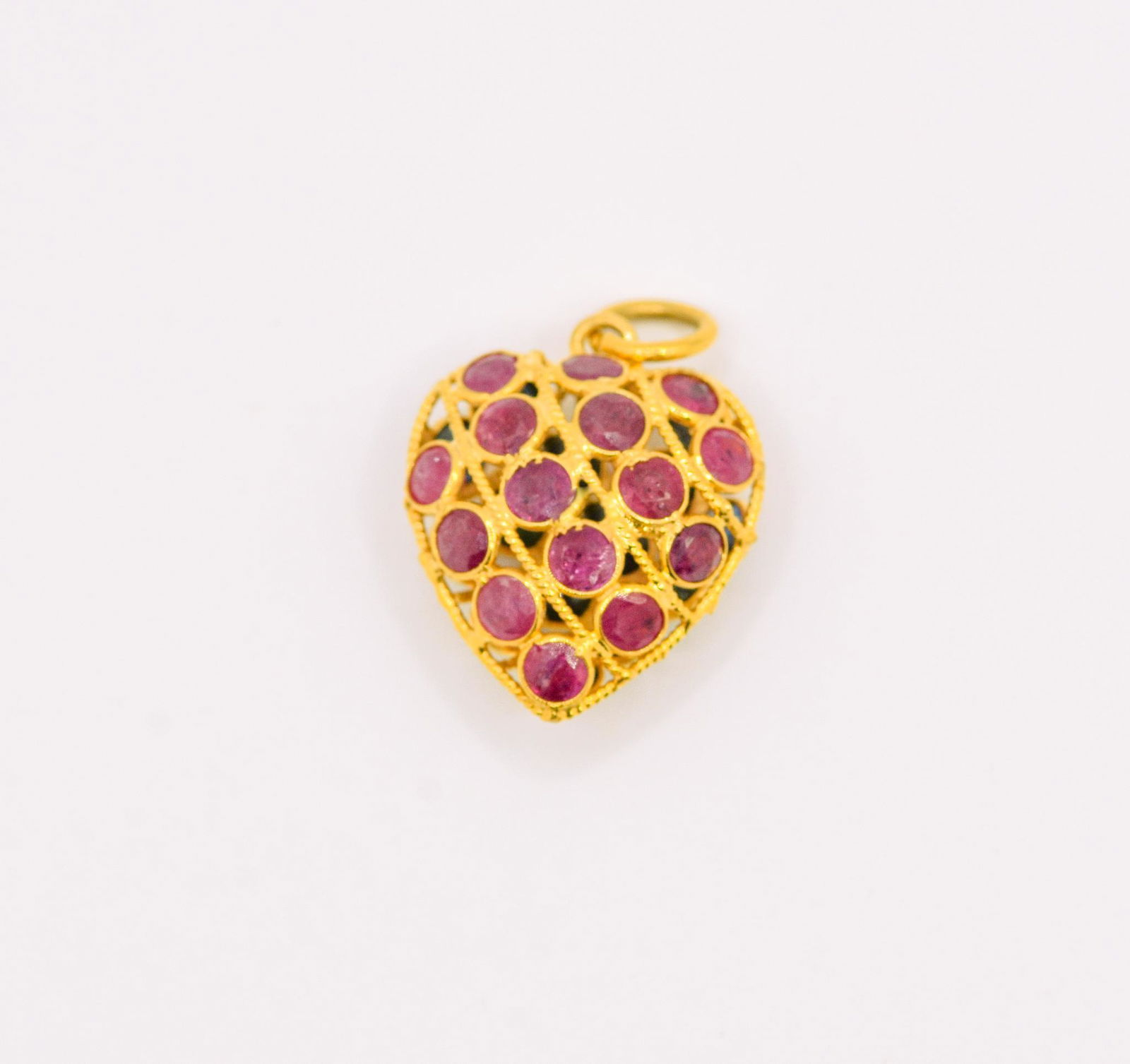 14K Gemstone Heart Pendant (1 of 1)