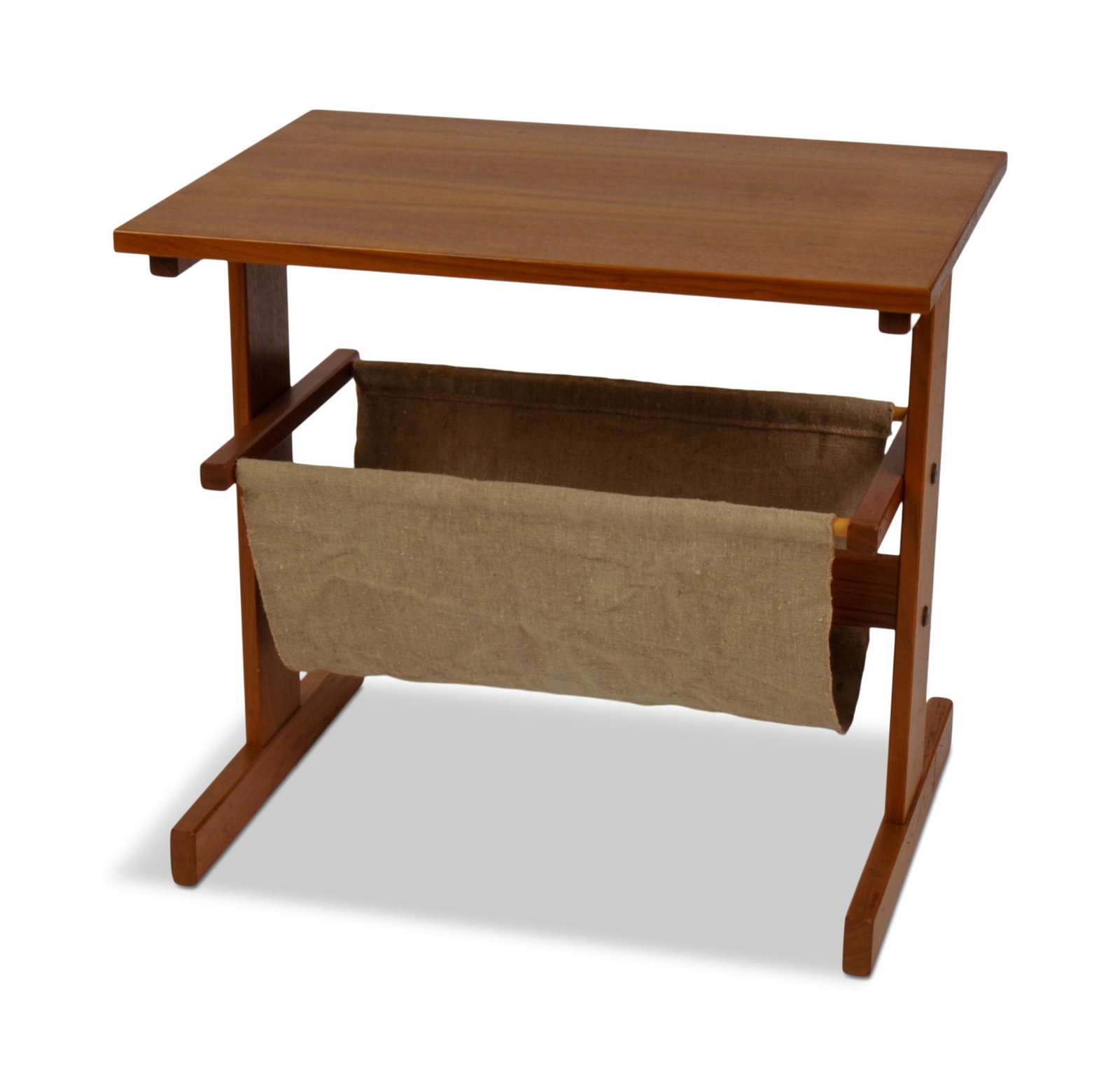 Danish Modern Magazine Table.: Teak, height 20 inches, top 22 x 16 inches.