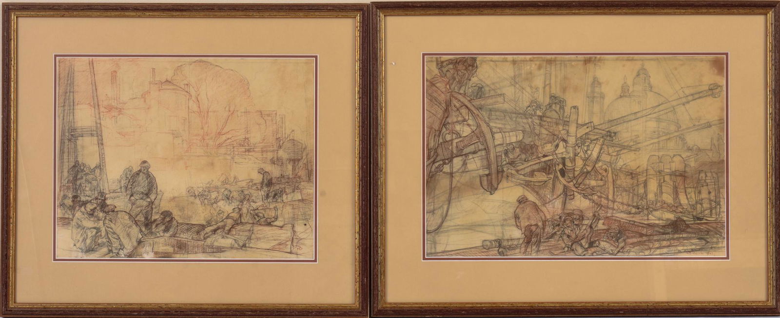 Frank Brangwyn (1867 - 1956). Two Lithographs of Dock Scenes. (1 of 5)