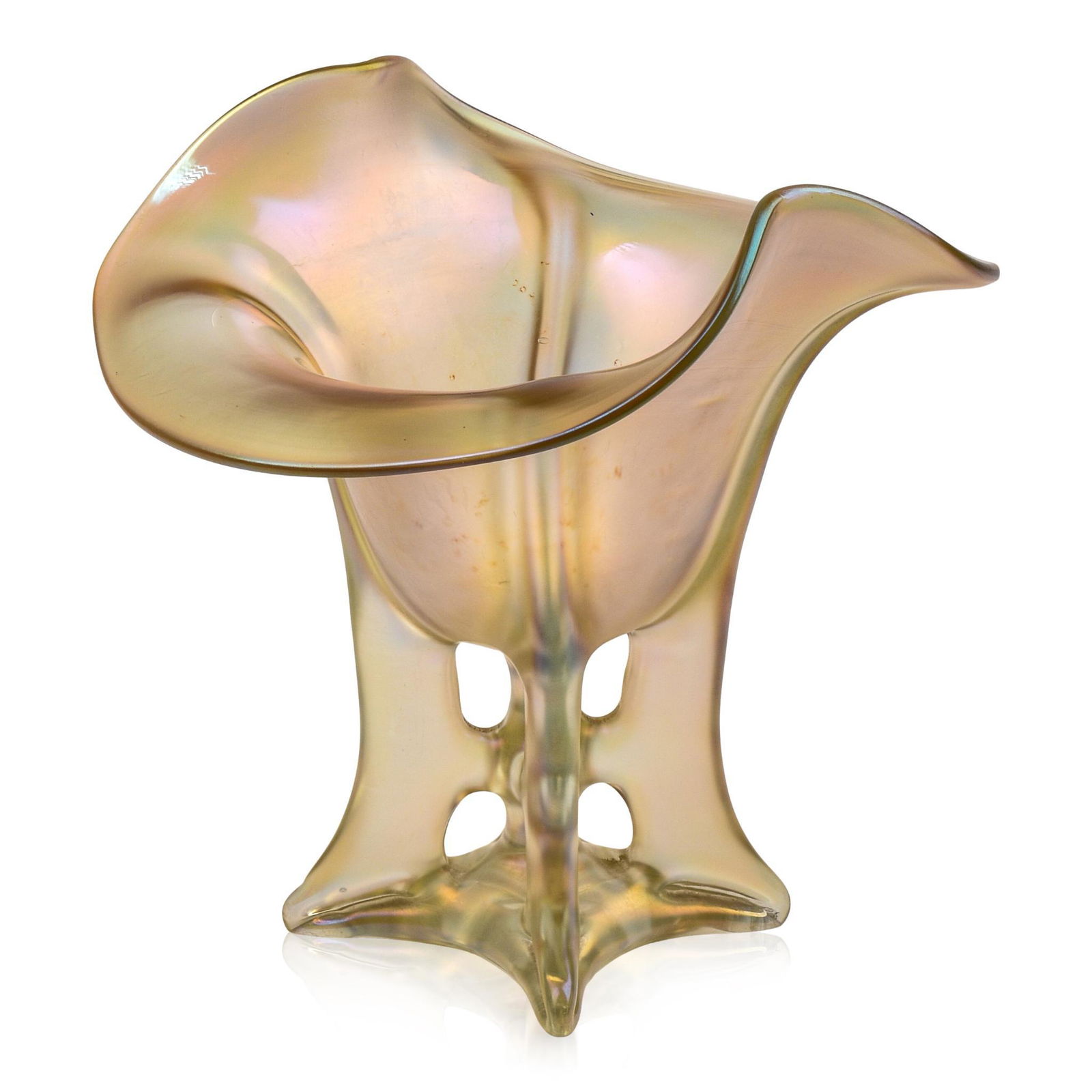 Loetz Glatt Candia Footed Glass Vase. (1 of 3)