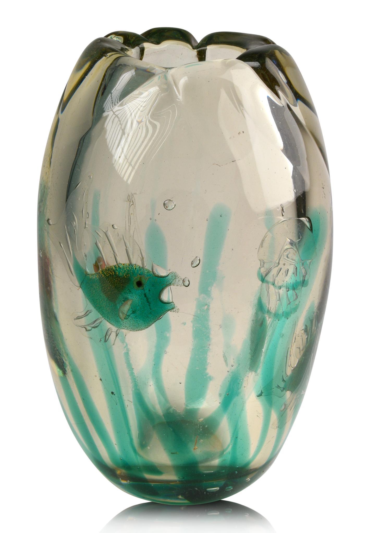 Large Alfredo Barbini Murano Glass Aquarium Vase (1 of 4)