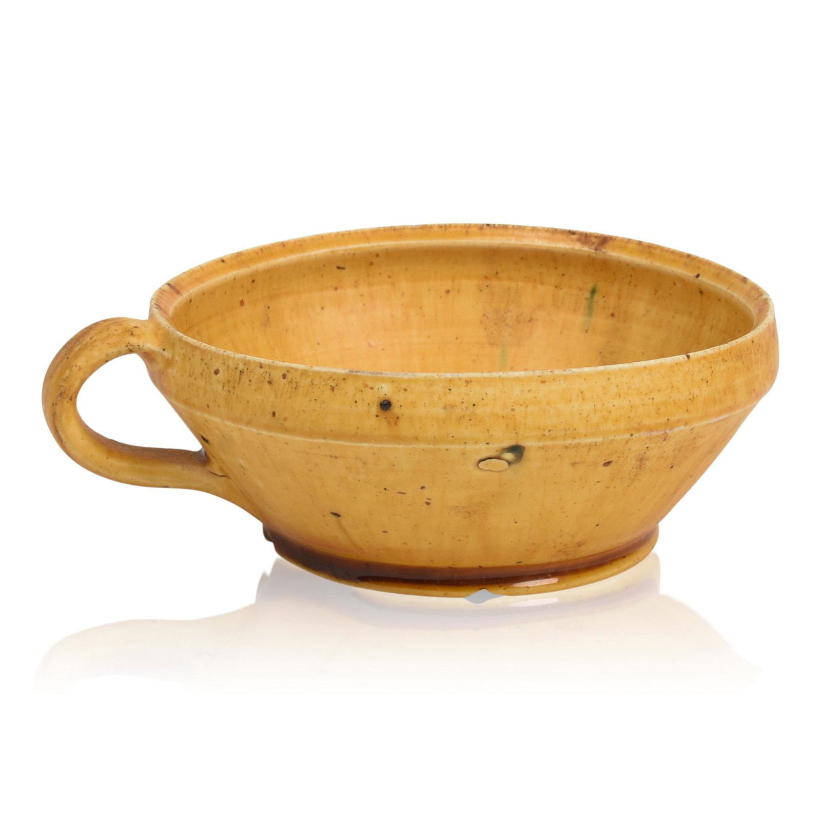 Clara Poillon Pottery Mug.: Diameter 4.5 inches, height 1.75 inches.