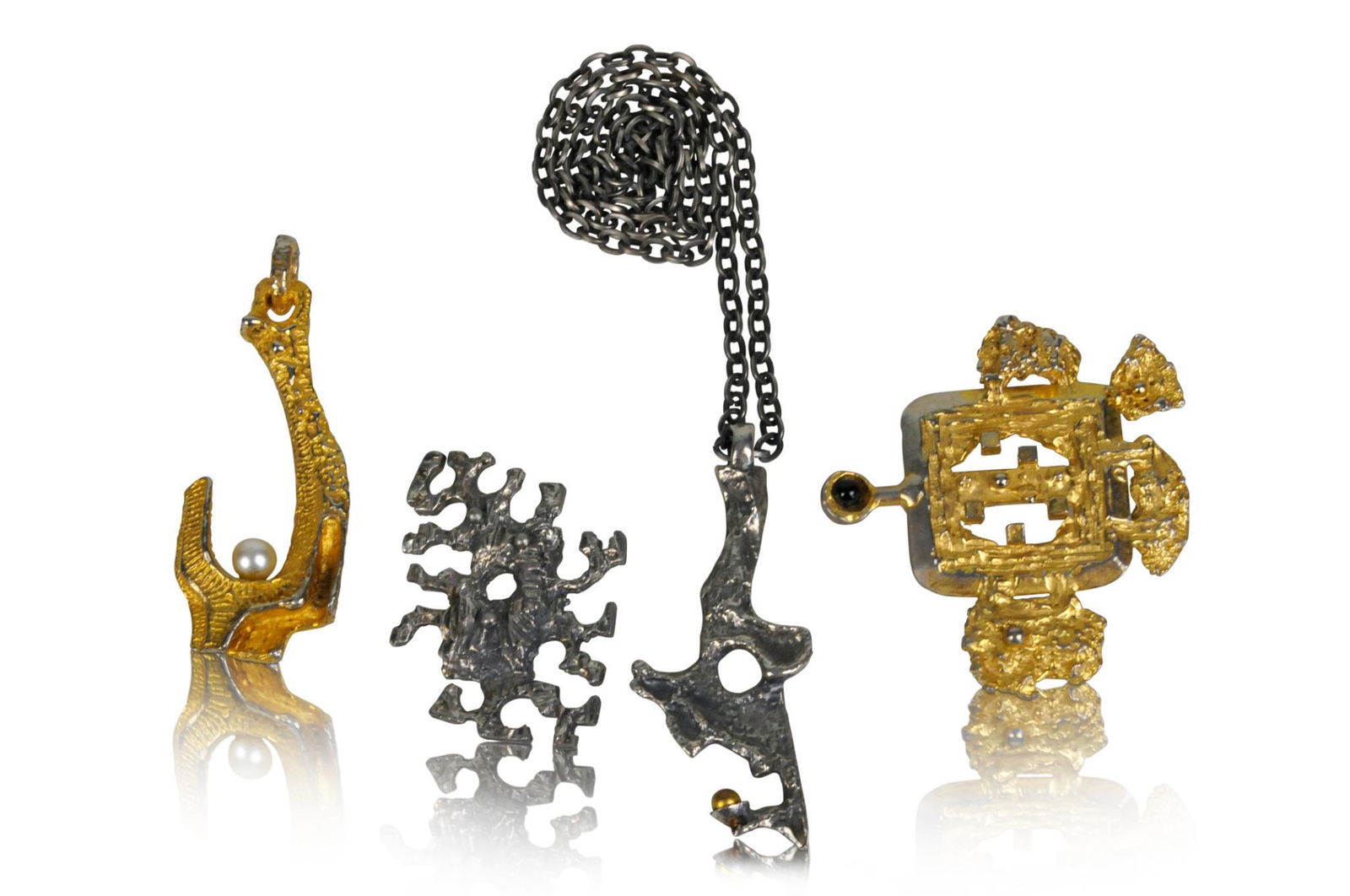 Four Pieces Robert Larin Brutalist Jewelry. (1 of 3)