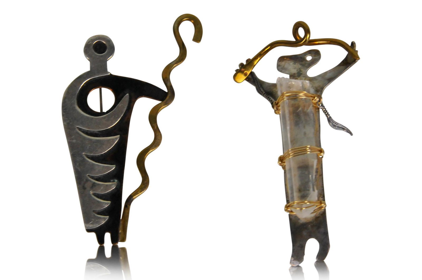 Two Michele deLong Mixed Metal Figural Pins. (1 of 4)