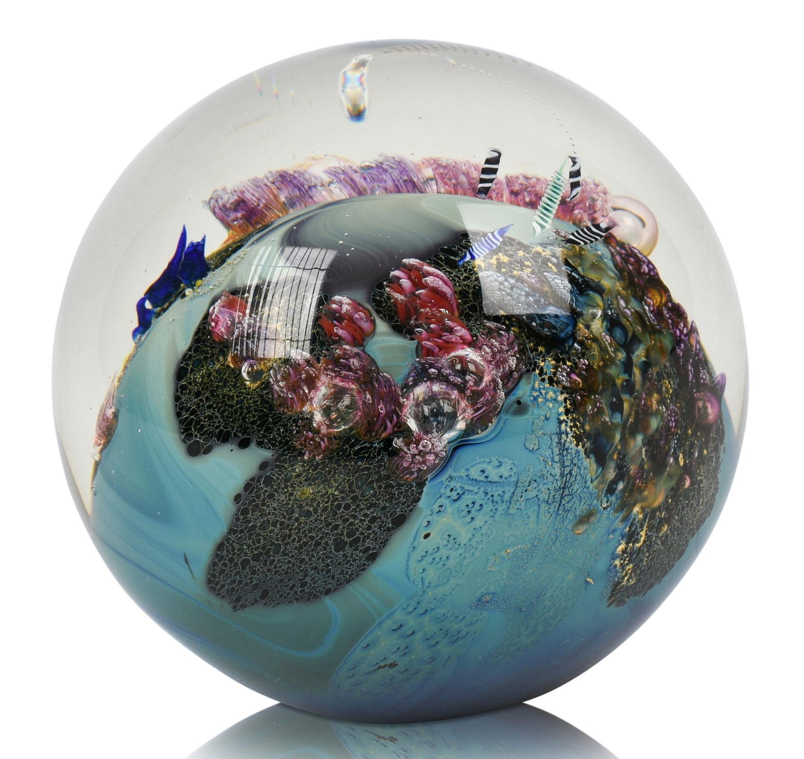 Josh Simpson Inhabited Planet Paperweight. (1 of 4)