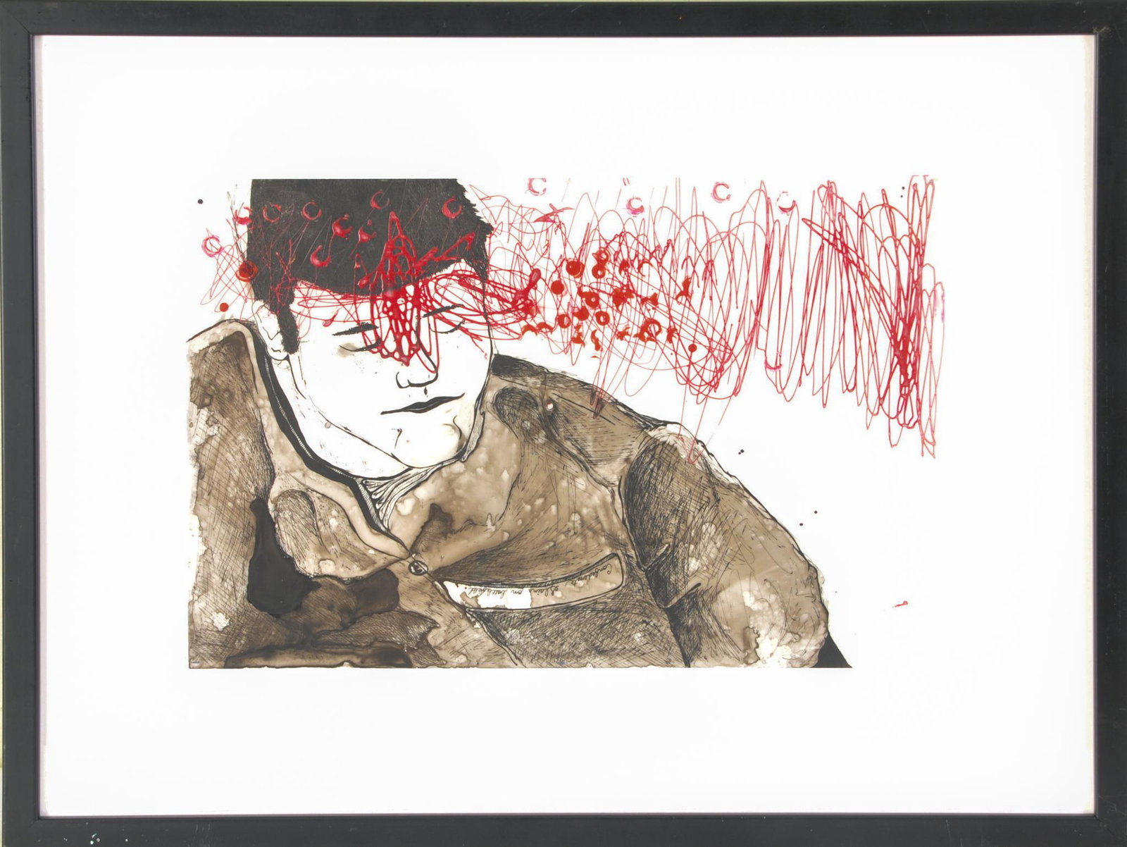 Elizabeth Robert McFalls. Confederate Slain on Battlefield.: Watercolor and wax on paper, 11 x 17 inches. Framed, 19 x 25 inches.