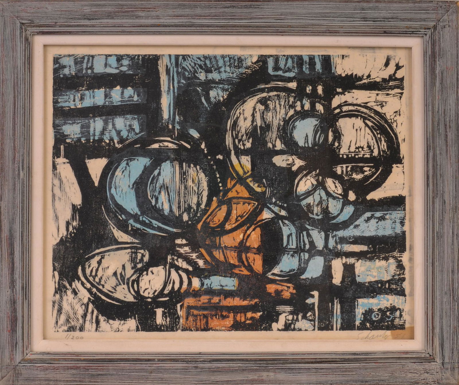 Louis Schanker Color Woodcut Print. (1 of 2)