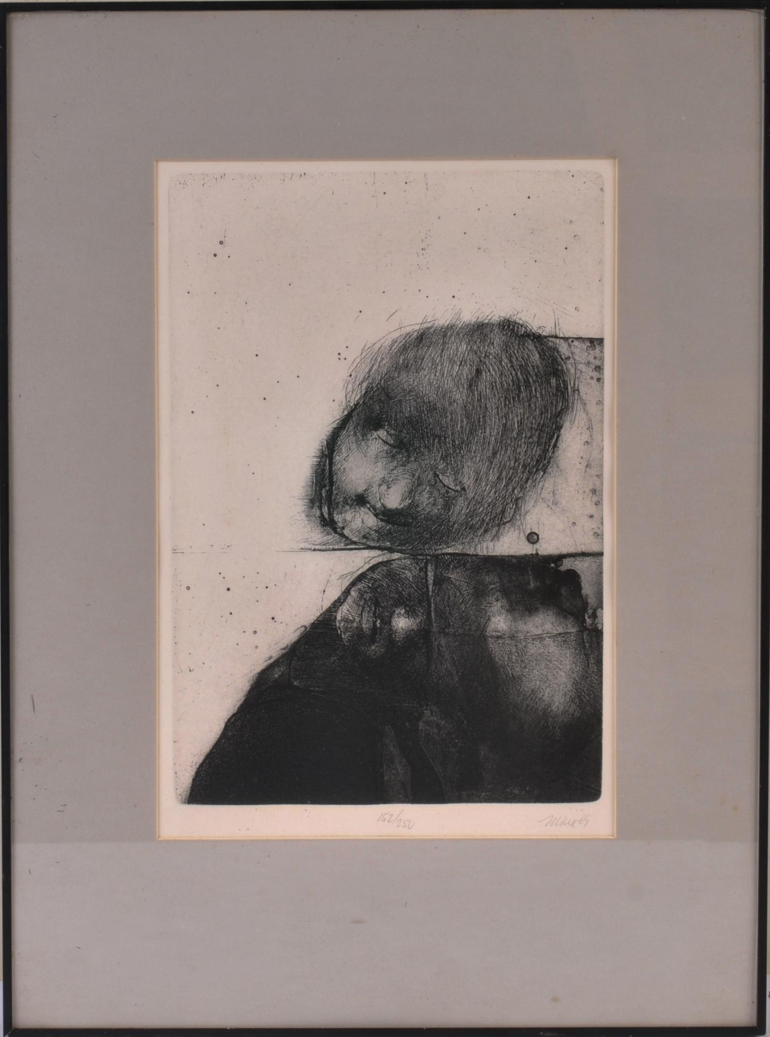 Robert Ernst Marx drypoint Etching. (1 of 3)