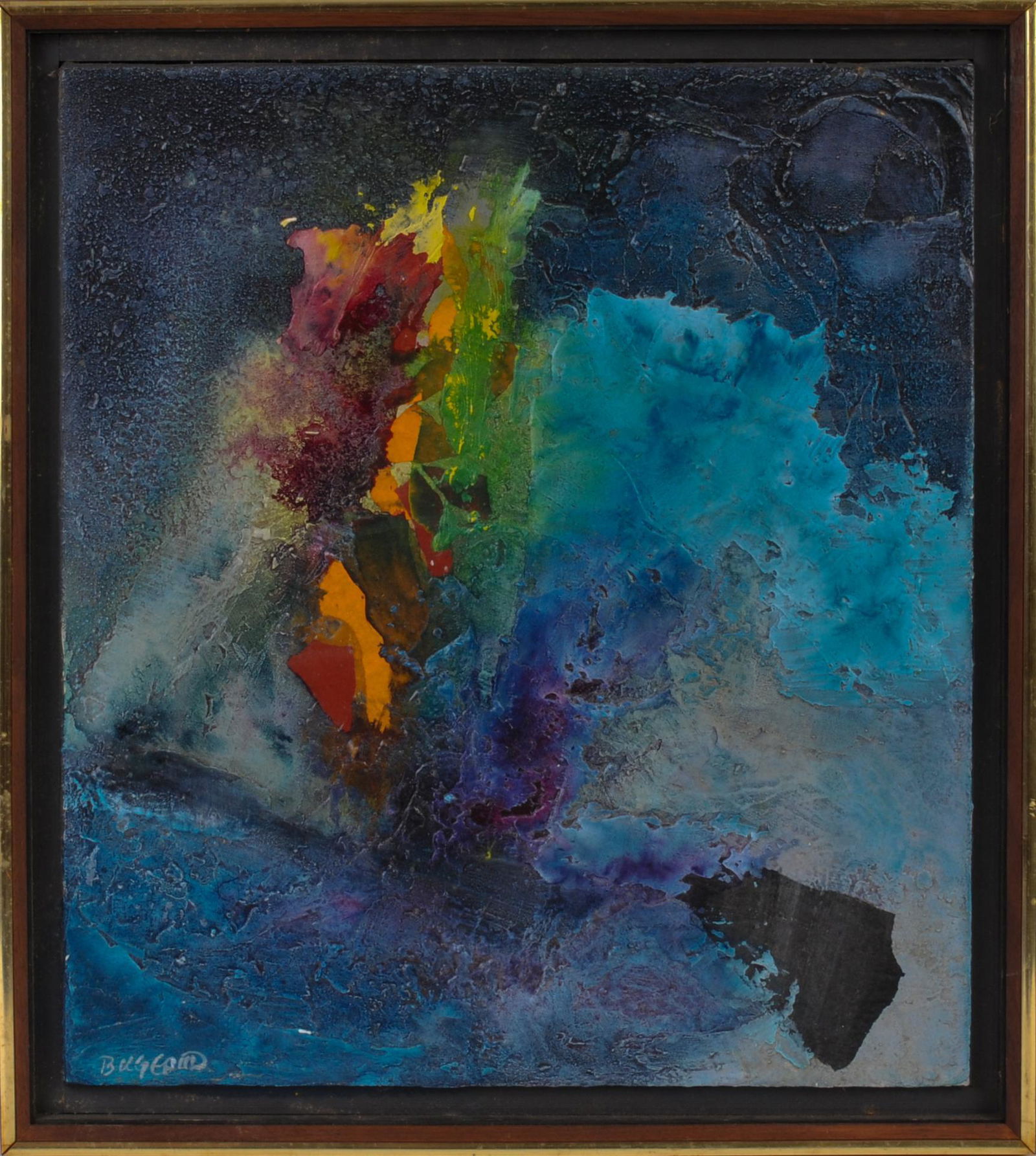 Mid Century Abstract Oil Painting, M. Bugeaud. (1 of 3)