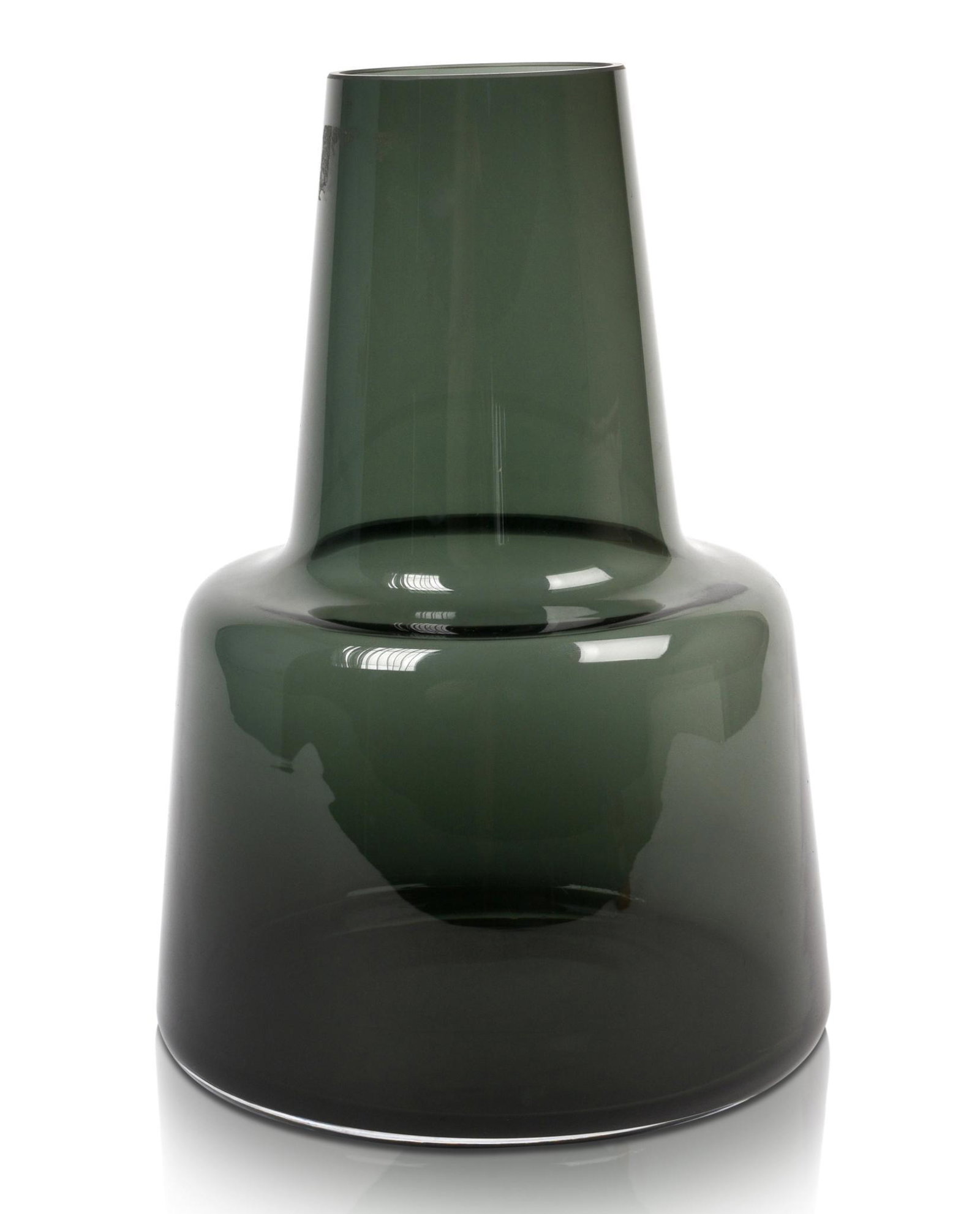 Holmgaard Black Glass Vase: Height 10 inches.