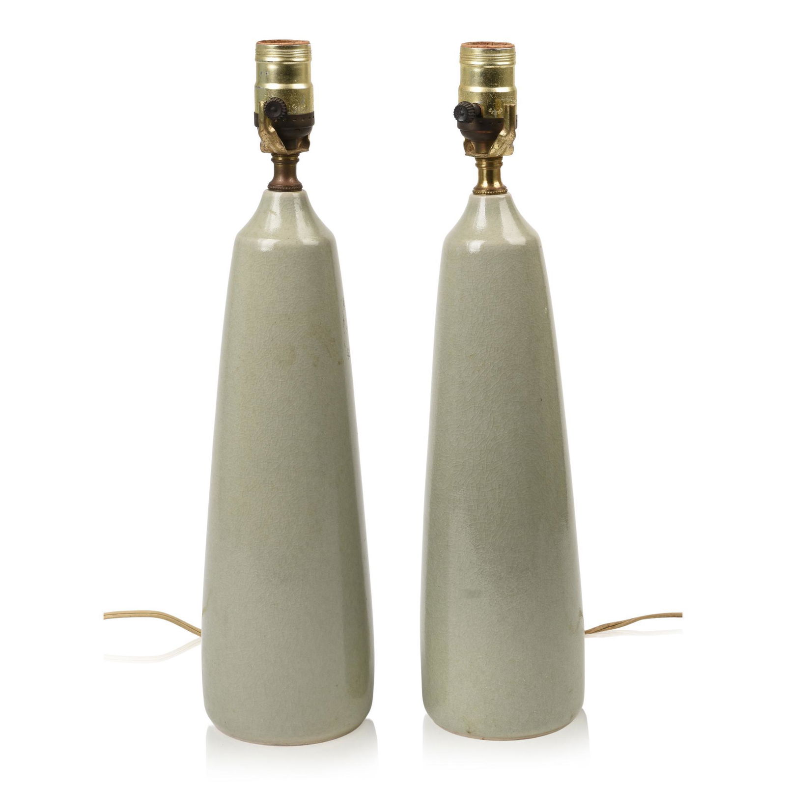 Pair of Celadon Table Lamps. (1 of 2)