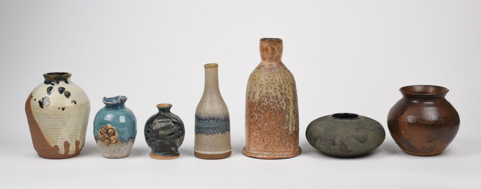 Seven Studio Pottery Vases, 1970s and 80s. (1 of 4)