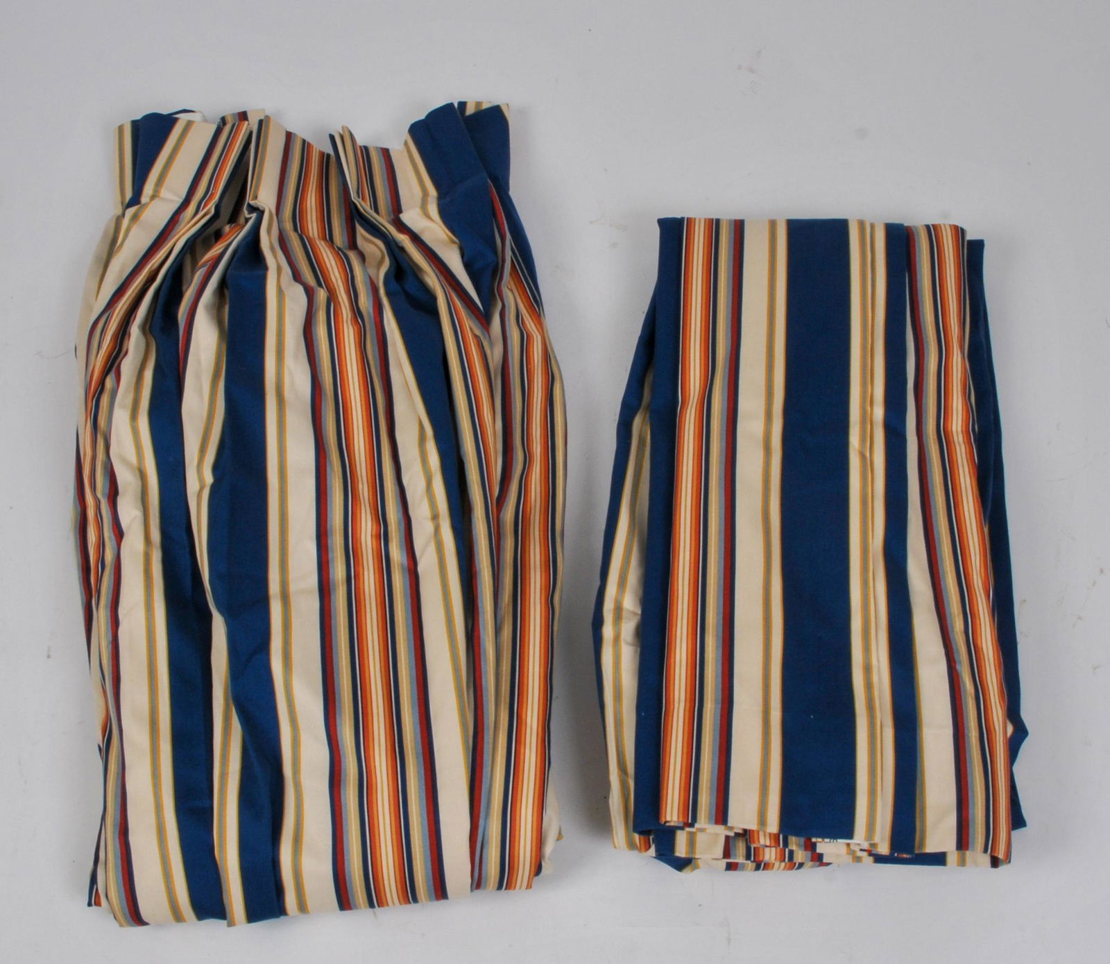 Pair of Striped Large Curtain Panels. (1 of 2)