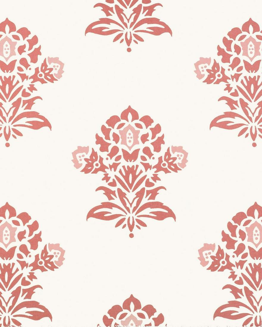 Twenty Yards Coral Jaipur Upholstery Fabric.: From Serena & Lily, new, never used. Width 54 inches. Note: image is a stock photo of the pattern.