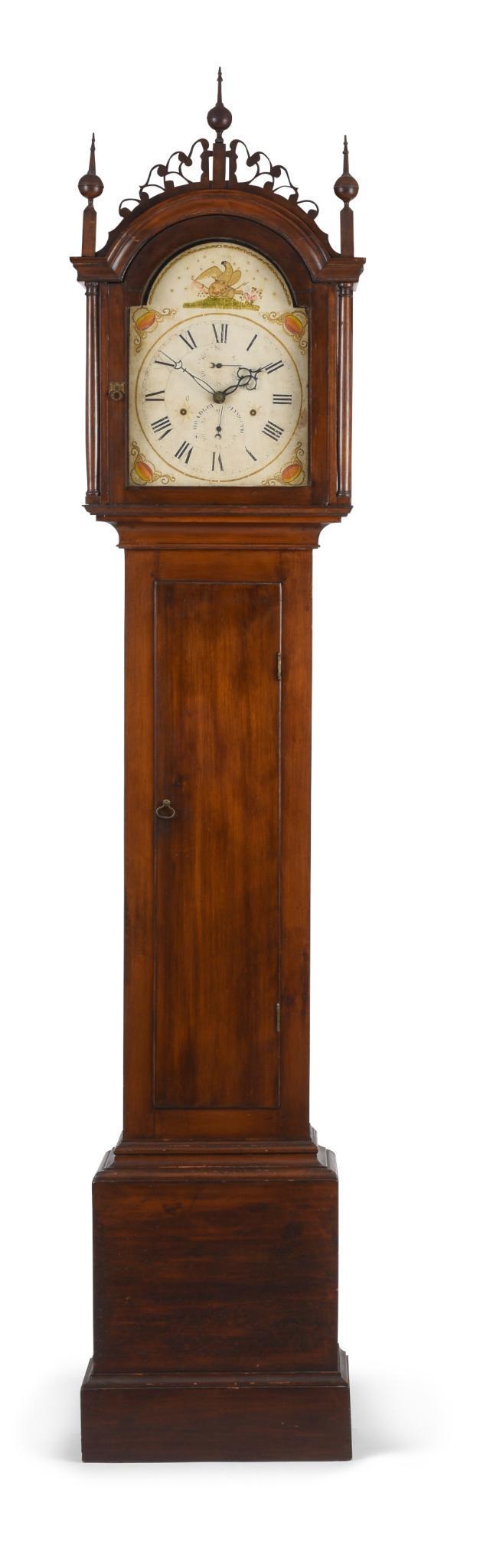 Silas Hoadley Grain Painted Federal Tall Case Clock. (1 of 4)