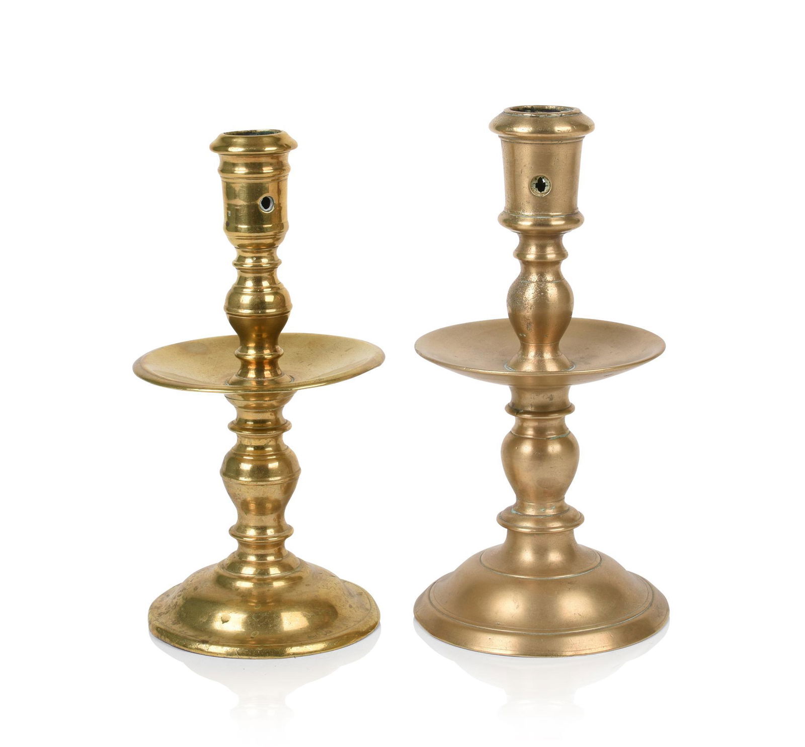 Two Brass Heemskerk Candlesticks. (1 of 3)