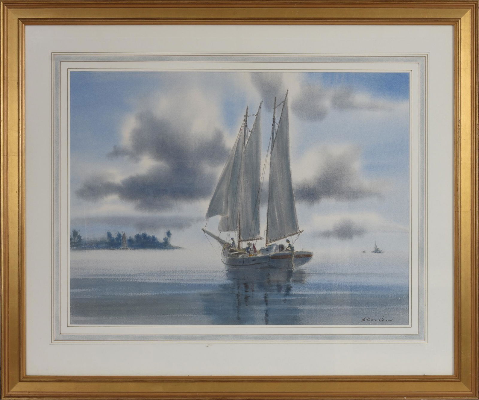 William Henry (American, 20th Century). Sailboat Watercolor. (1 of 3)