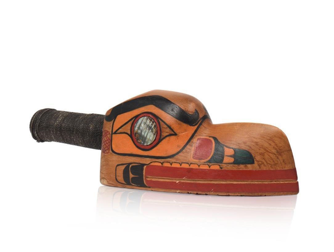 Pacific Northwest Carved Wooden Ceremonial Rattle. (1 of 4)