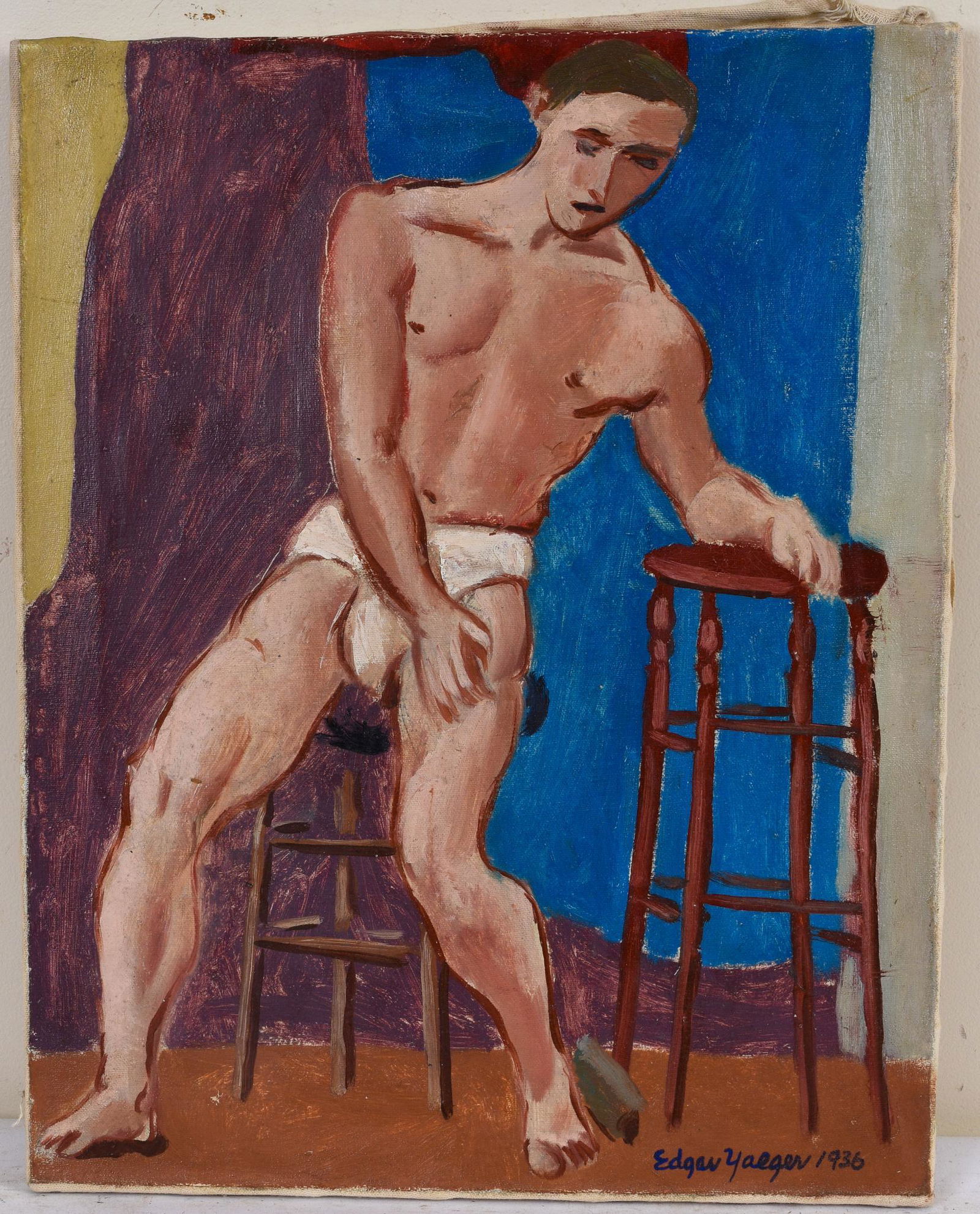 Edgar Louis Yaeger (1904 - 1997). Portrait of a Man. (1 of 3)