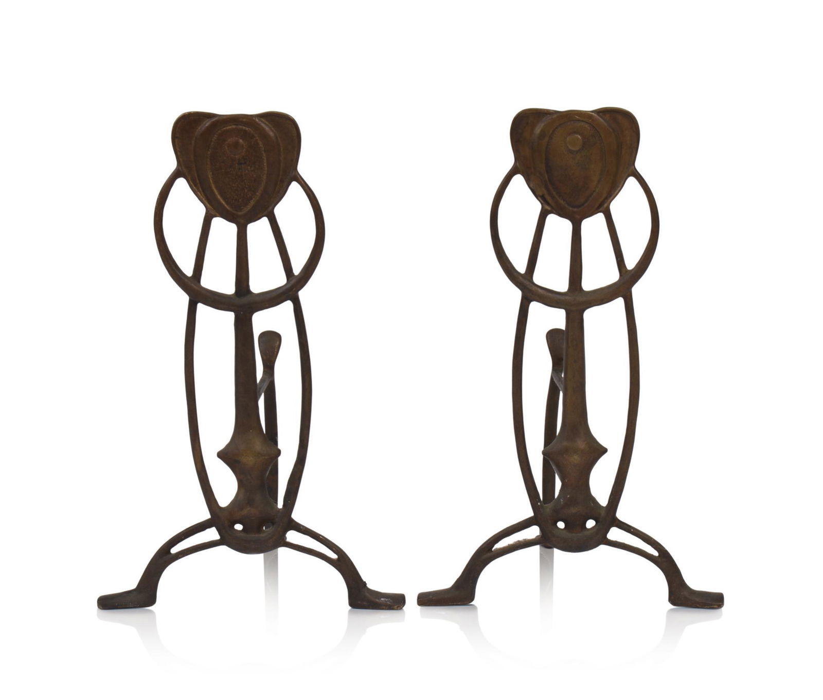 Pair of Brass Arts & Crafts Andirons. (1 of 3)