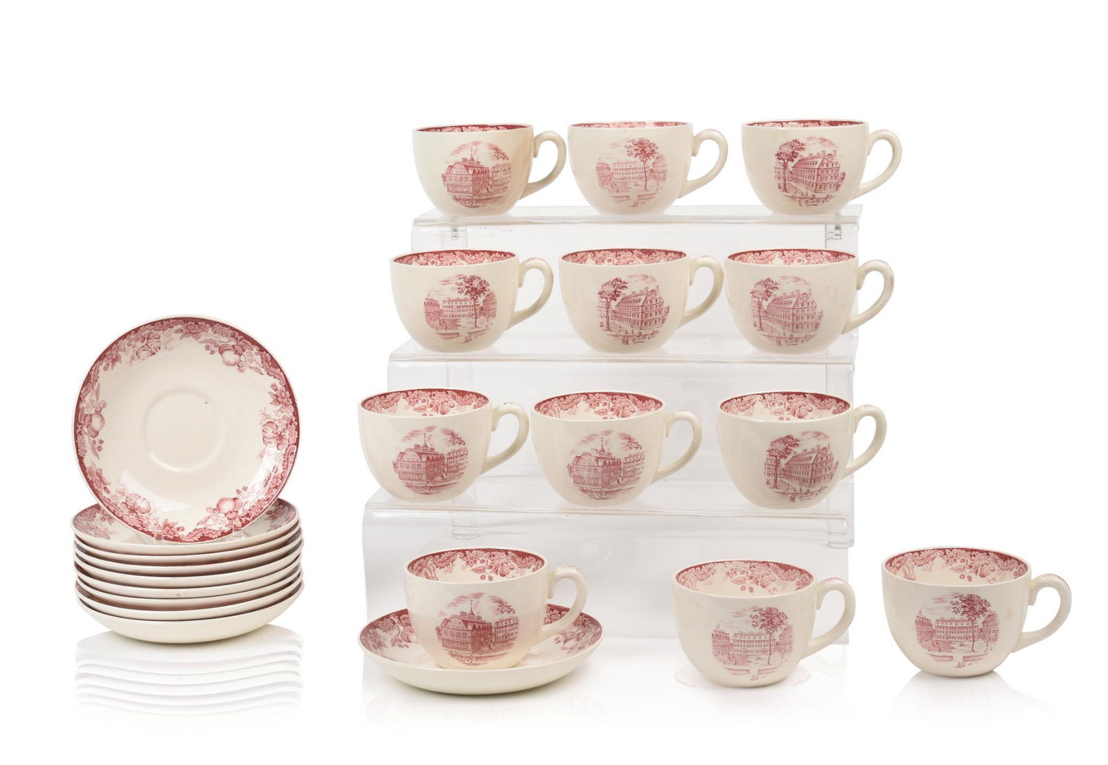 Set of Ten Harvard University Wedgewood Cups & Saucers. (1 of 5)