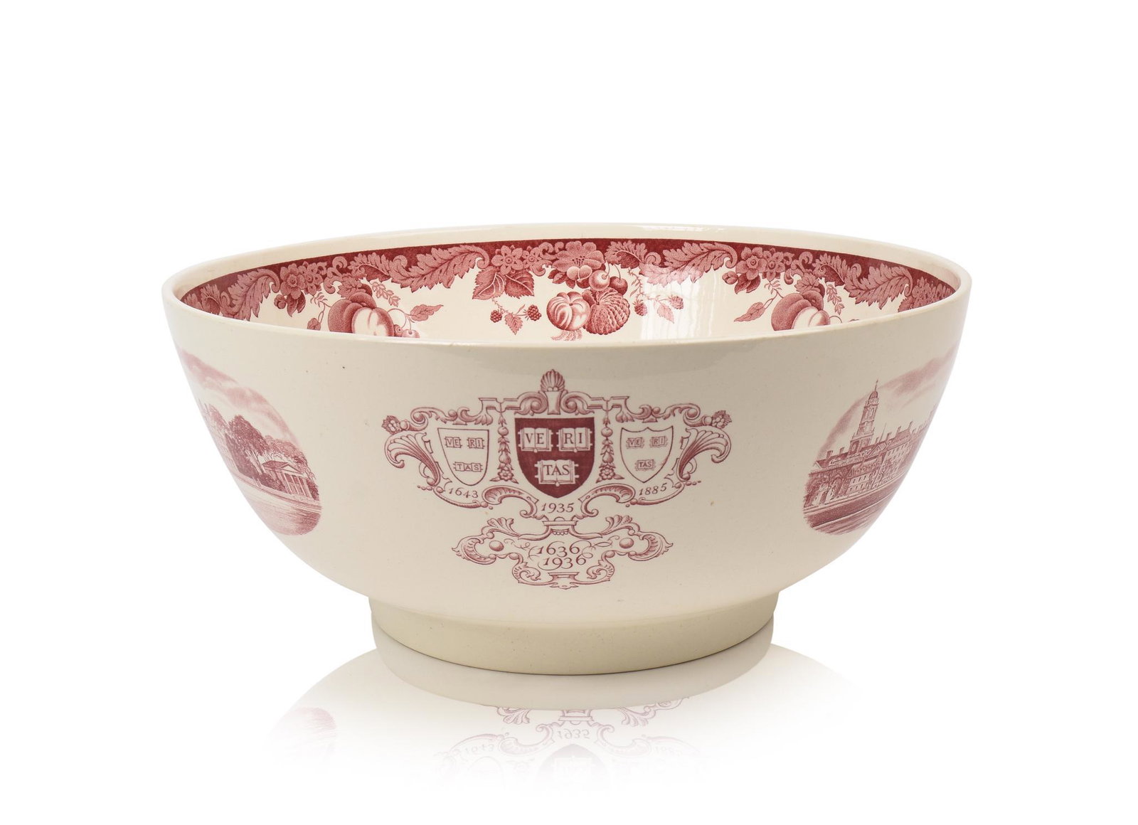 Harvard College Punch Bowl by Wedgwood.: 1936, diameter 12.25 inches, height 4.5 inches.