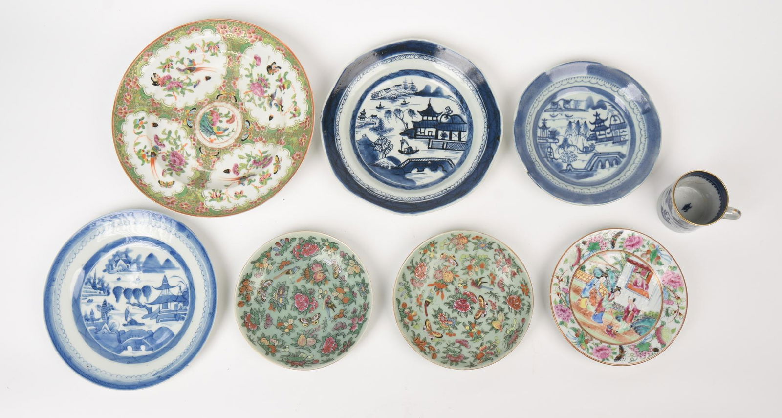 Eight Pieces of Chinese Export Porcelain. (1 of 5)