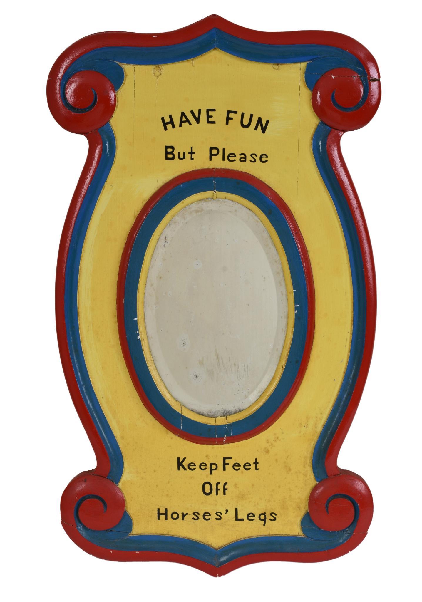 Painted Sign From The Agassiz Village Merry-Go-Round. (1 of 2)