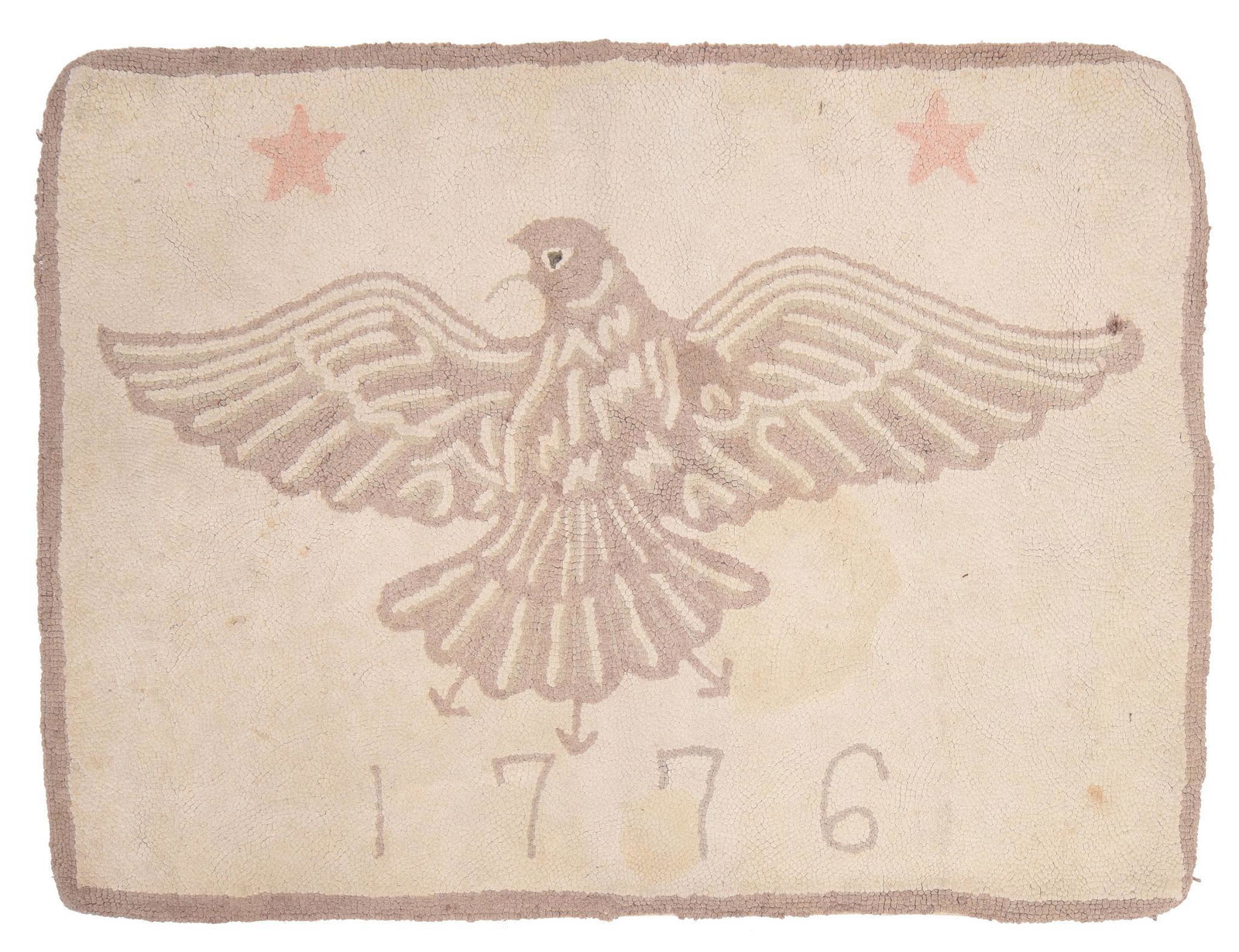 Folk Art Hooked Rug With Eagle. (1 of 2)