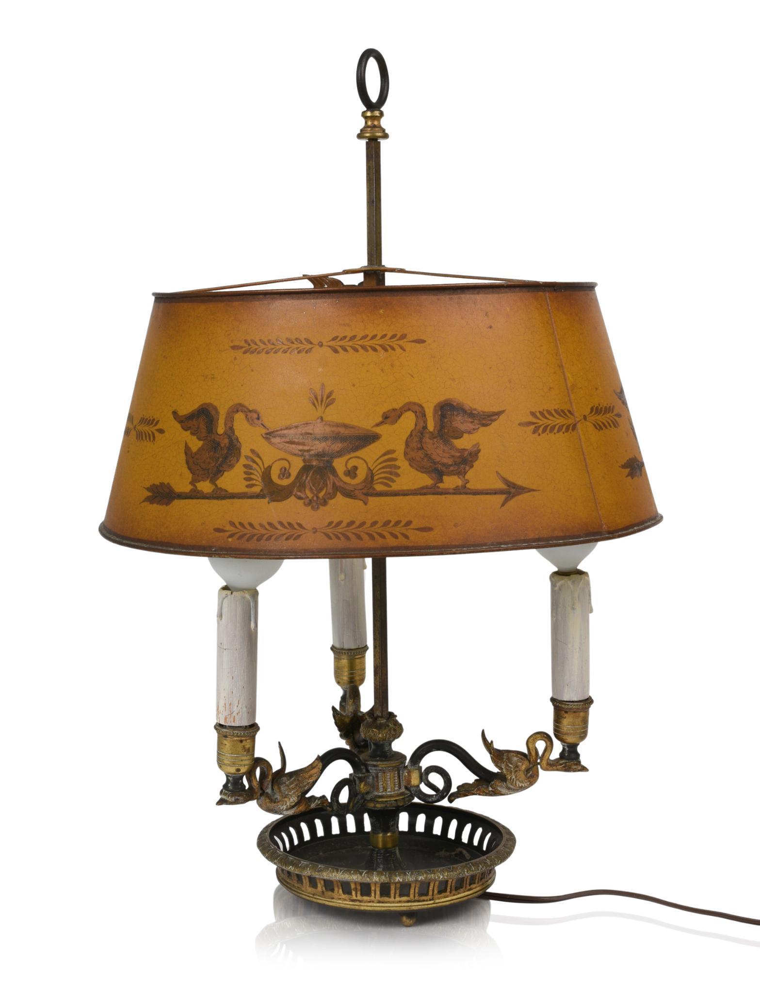 French Brass Desk Lamp With Geese. (1 of 2)