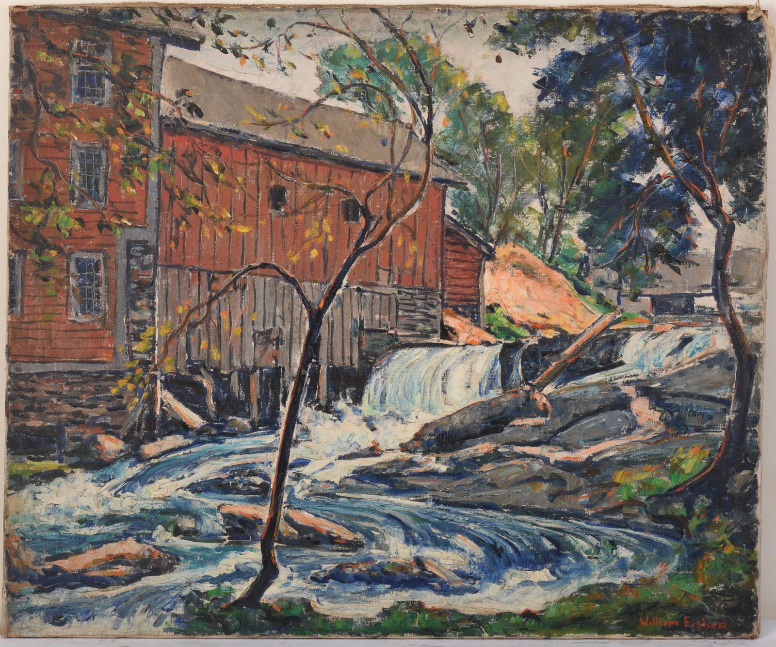 William Fisher (1891 - 1985). Old Mill by a River. (1 of 3)