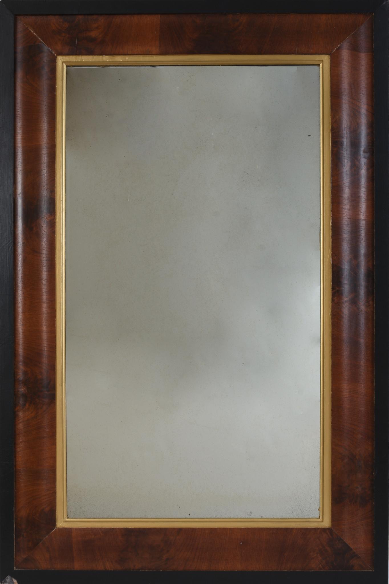 19th Century Mahogany Veneer Ogee Mirror. (1 of 2)